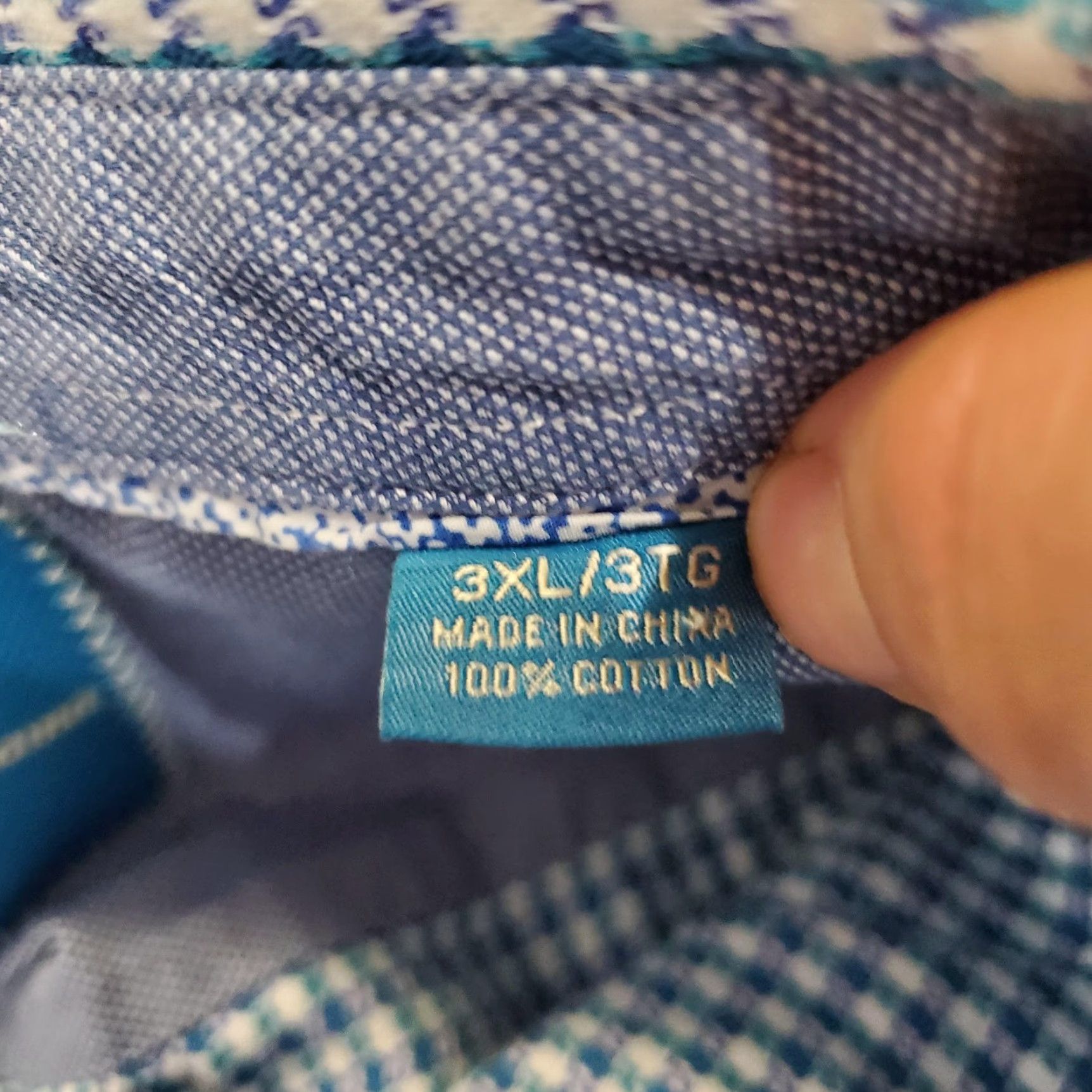 Tommy Bahama Tommy Bahama Shirt Mens 3XL Blue Check 100% Cotton Long Sleeve Button Front Size US XXL / EU 58 / 5 - 7 Thumbnail