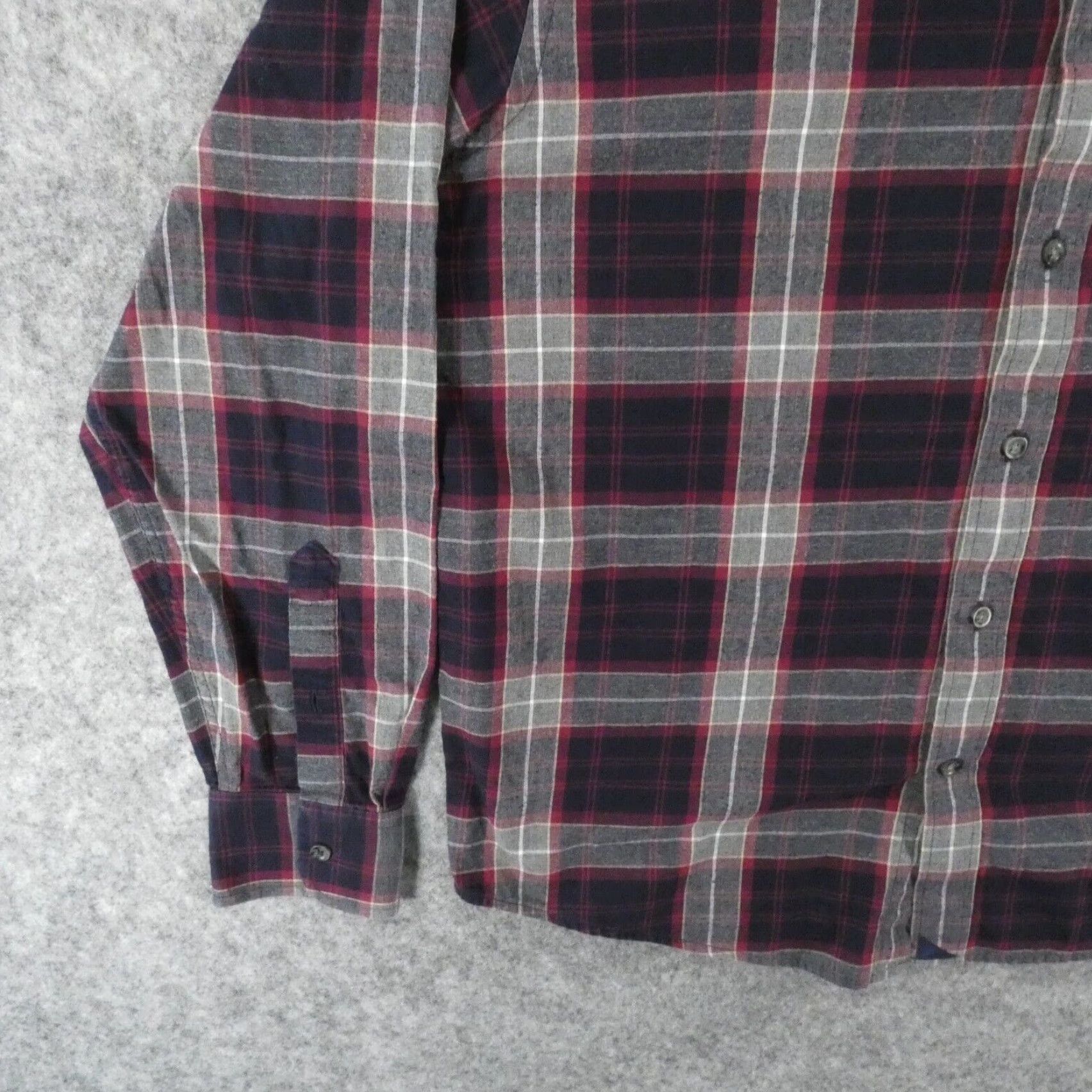 UNTUCKit UNTUCKit Shirt Mens Large Long Sleeve Button Up Navy Gray Red Plaid Size US L / EU 52-54 / 3 - 4 Thumbnail