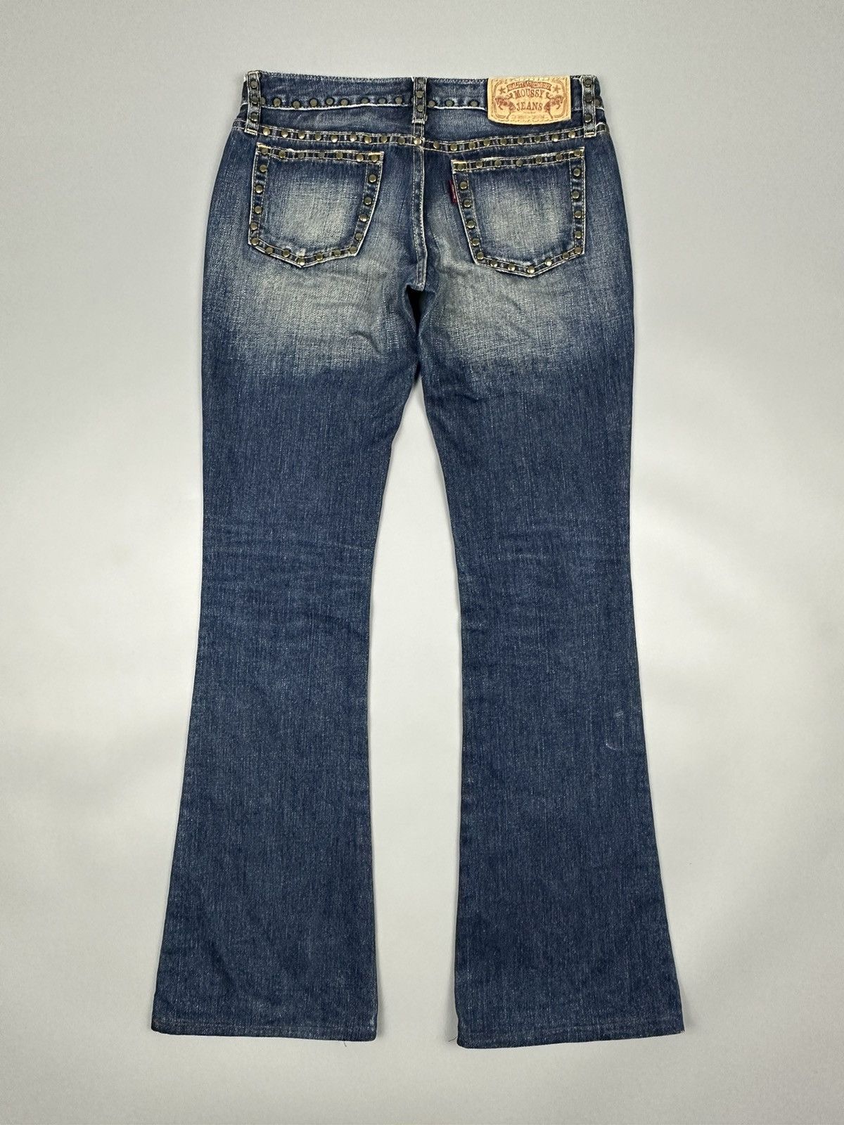 If Six Was Nine × Le Grande Bleu (L.G.B.) 🔥Flared🔥 Vintage Moussy Flared Boro Multi Button Jeans Size 27" / US 4 / IT 40 - 2 Thumbnail