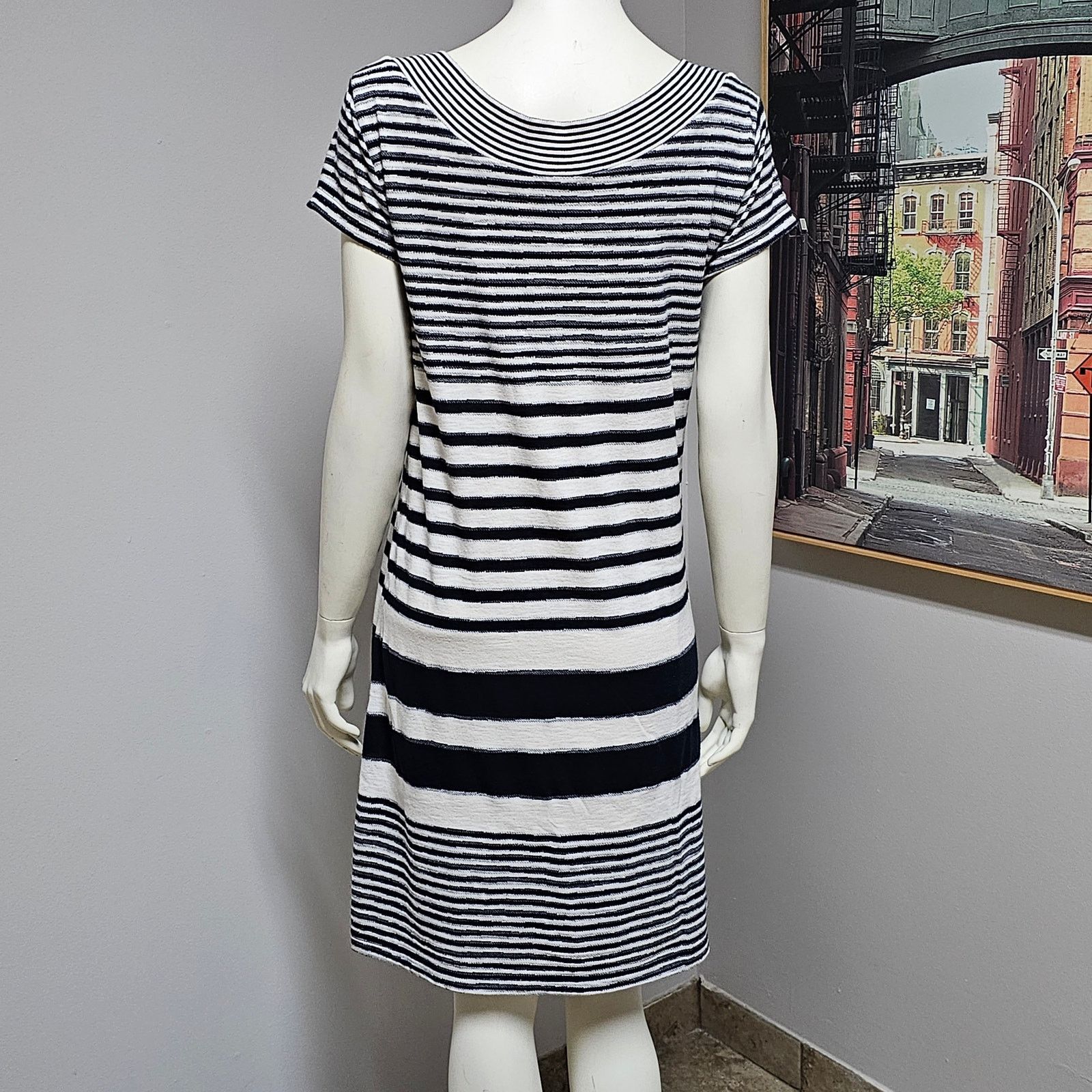 Anthropologie Maeve by Anthropologie Boat Neck Striped Dress Size Small Size S / US 4 / IT 40 - 3 Thumbnail