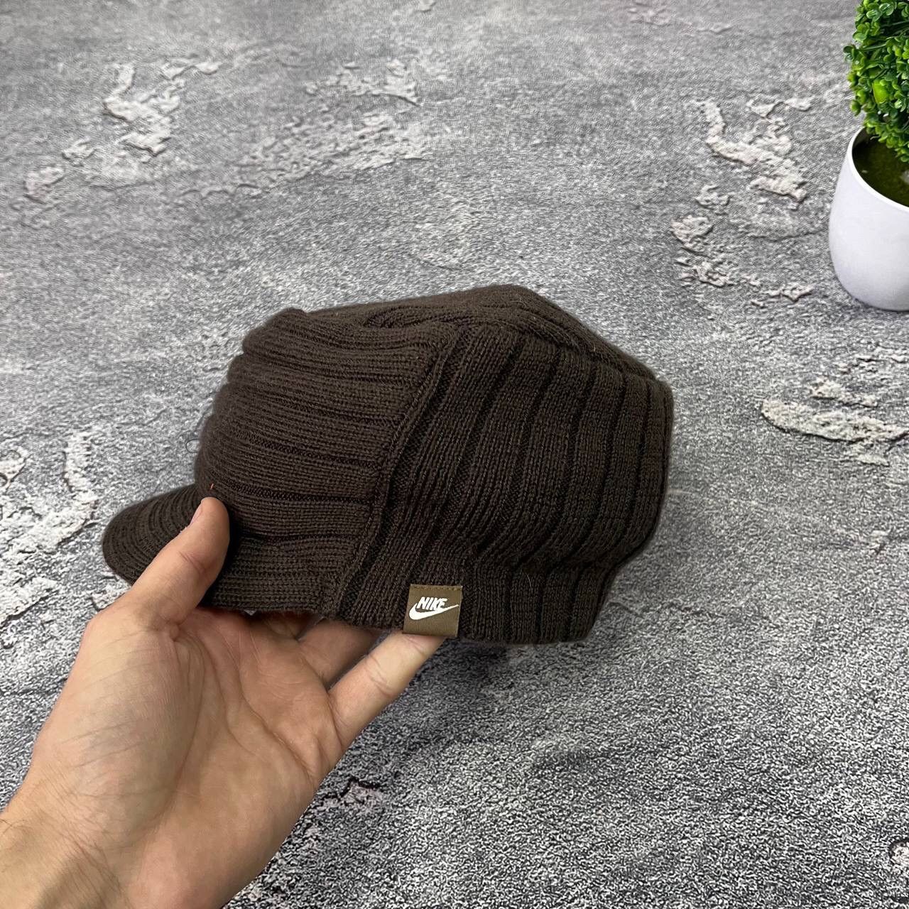 Nike Vintage 90s Brown Knitted Hat with a peak Nike UniSex Hat Size ONE SIZE - 5 Thumbnail