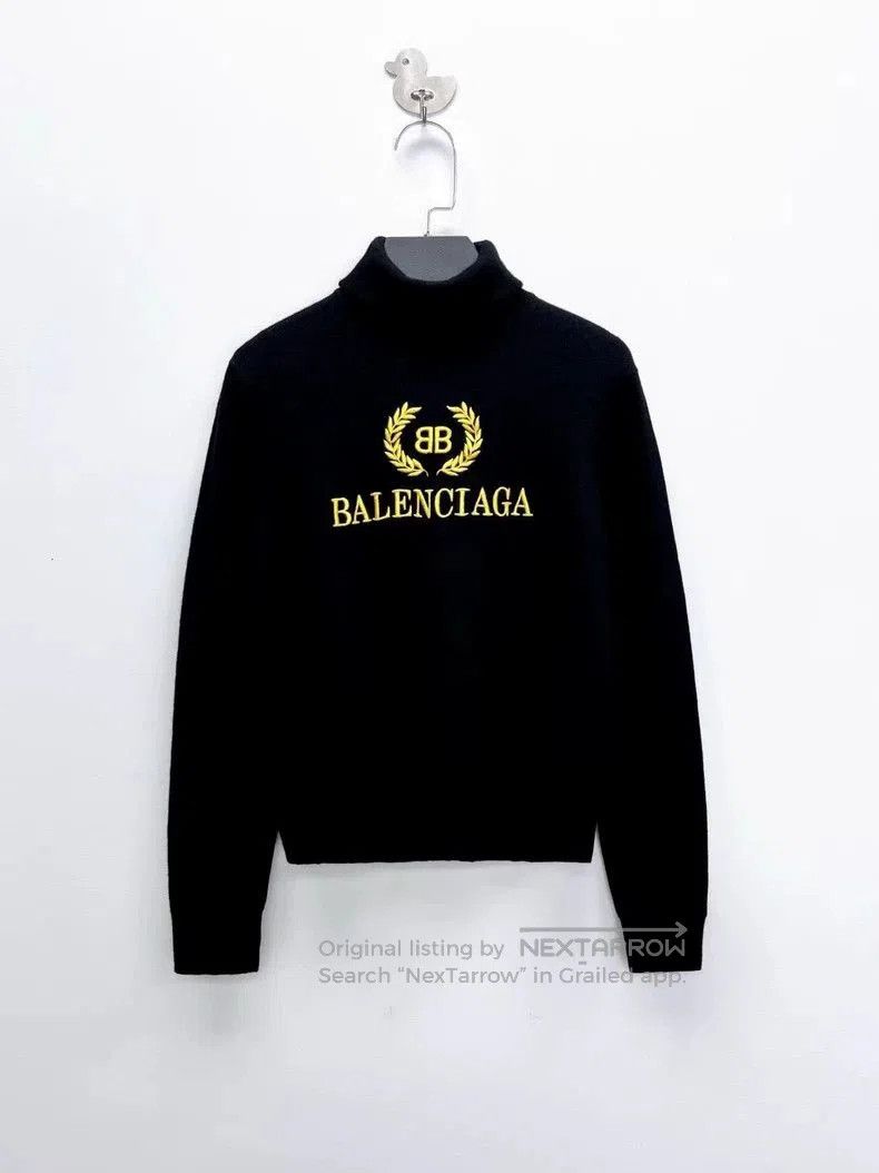 Balenciaga Balenciaga Embroidered Logo Turtleneck Sweater. Size US S / EU 44-46 / 1 - 1 Thumbnail