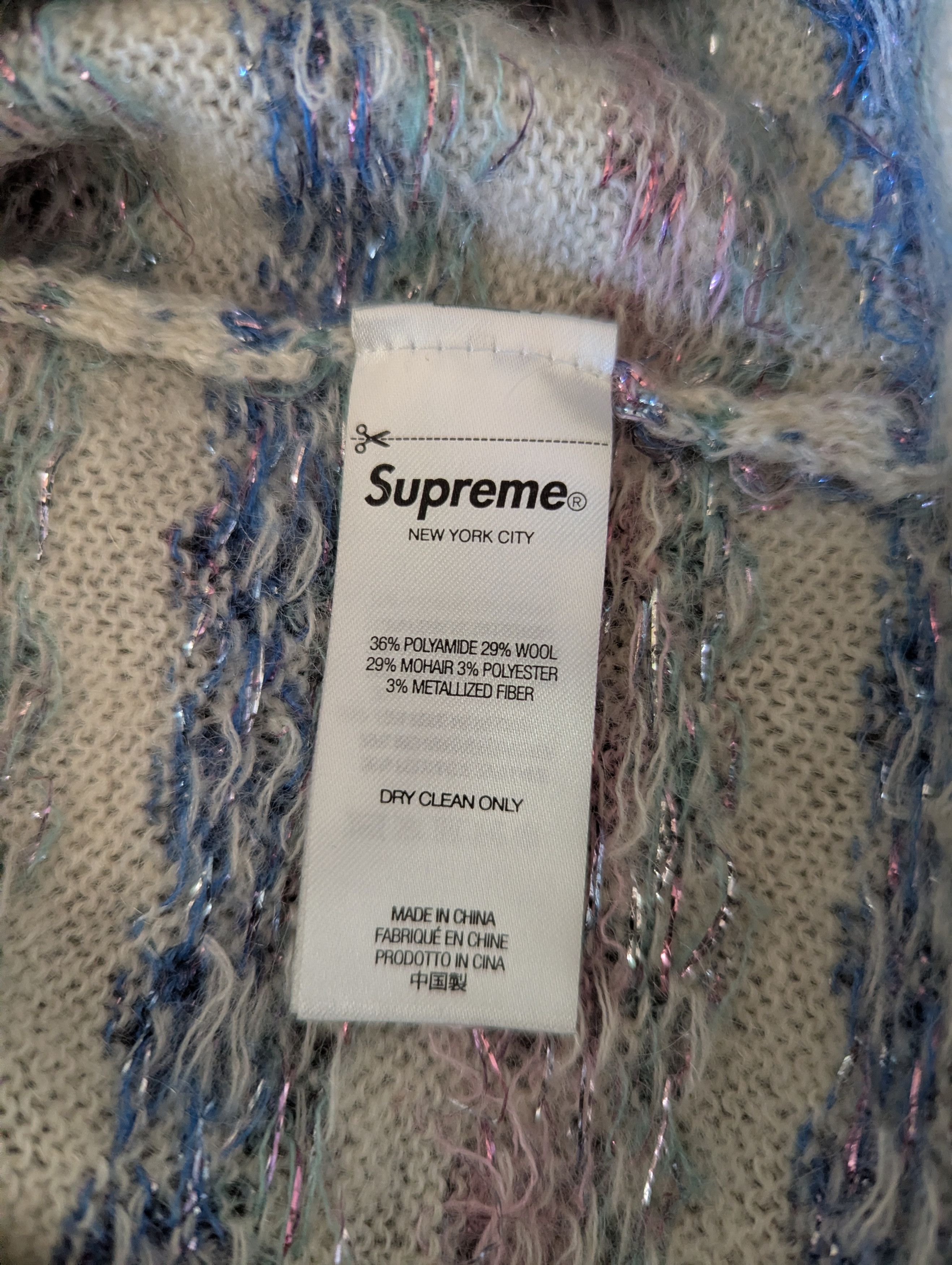 Supreme Supreme Flowers Metallic Sweater Ivory Size US M / EU 48-50 / 2 - 7 Thumbnail