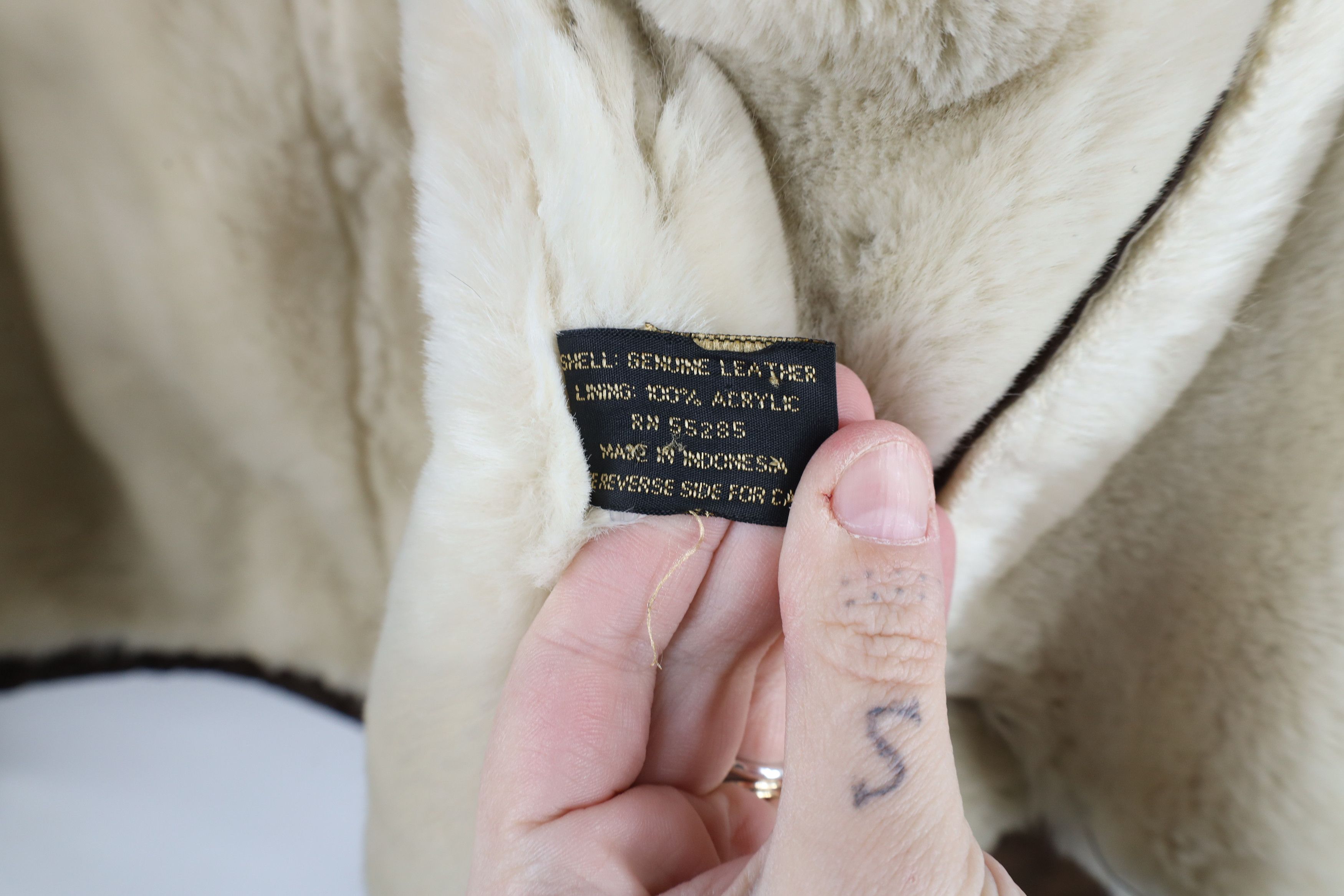Express × Vintage Vintage 90s Express Fleece Lined Suede Leather Jacket Size S / US 4 / IT 40 - 11 Thumbnail