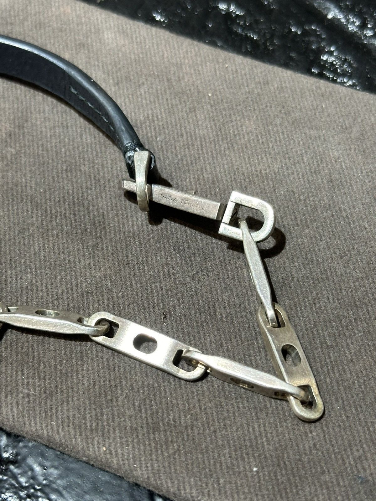 Rick Owens Rick Owens Rhinestone Leather Choker Chain Size ONE SIZE - 4 Thumbnail