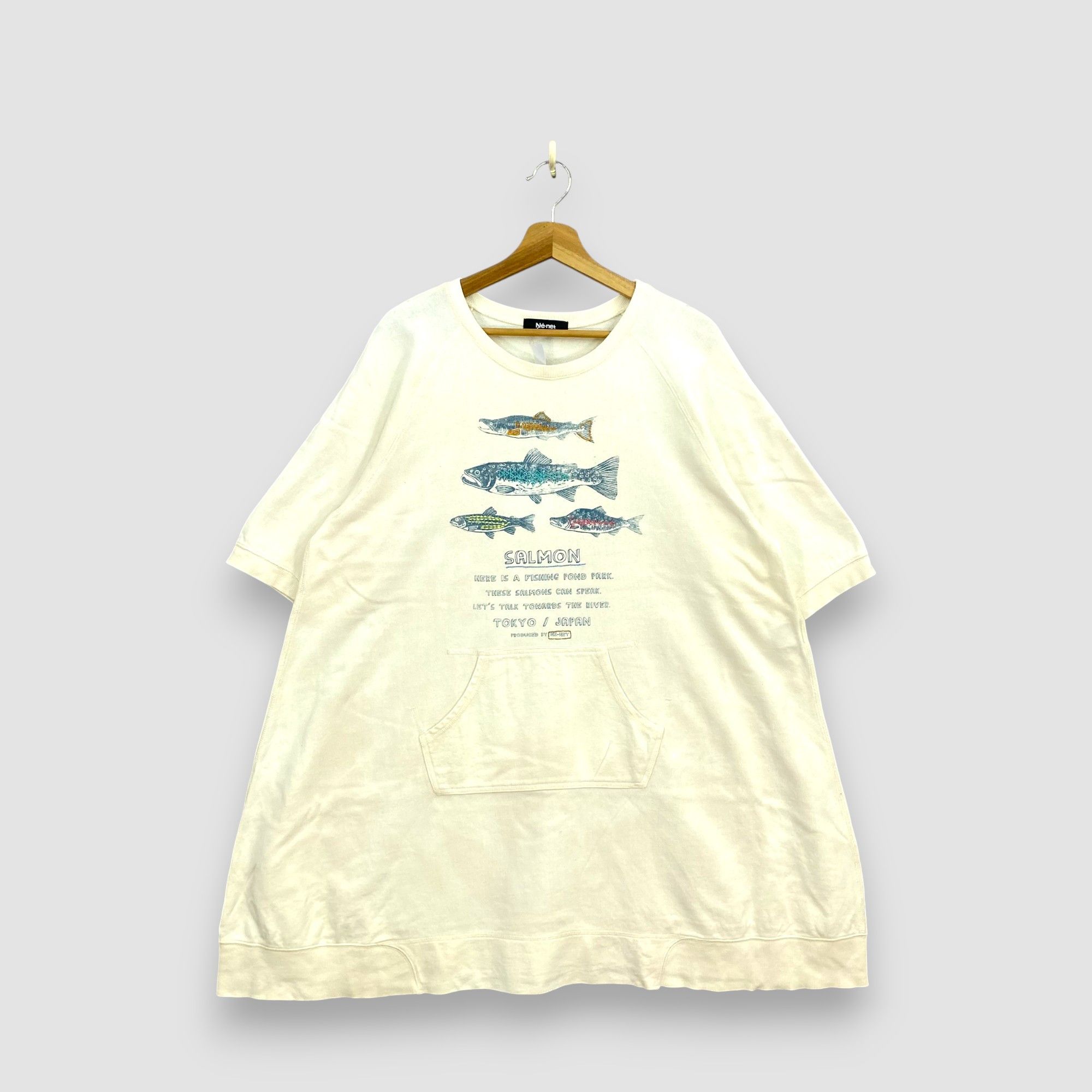 Issey Miyake Vintage Ne-net Sweater Japanese Designer Salmon Fish Print Size US L / EU 52-54 / 3 - 1 Thumbnail