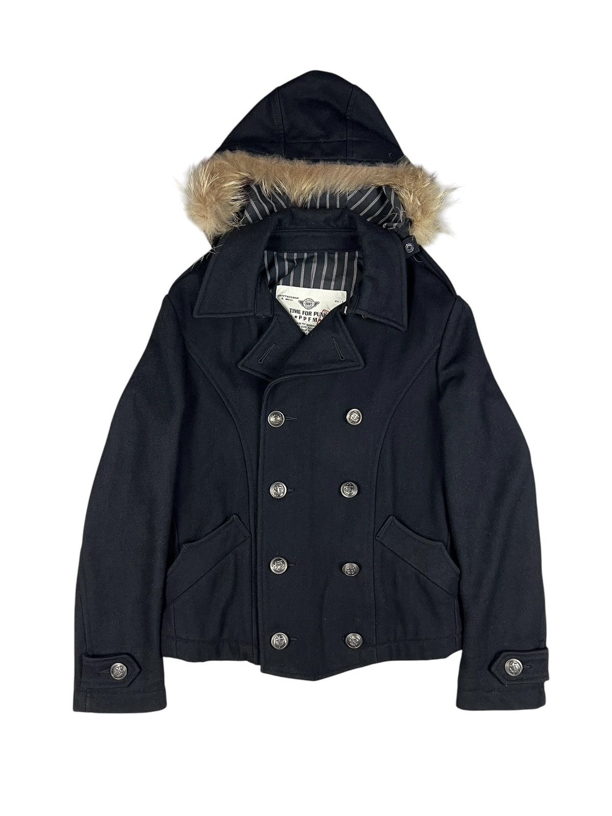 Fuga 00s fur pea coat Napoléon jacket If Six Was Nine × Le Grande Bleu (L.G.B.) × PPFM 2000s PPFM