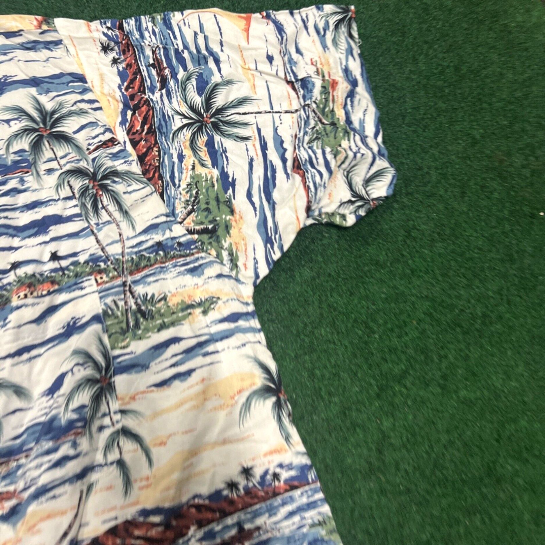 Vintage Vintage 90s Ocean Current Button Hawiaan Shirt Sz Large Beach Trees Boats Summer Size US L / EU 52-54 / 3 - 4 Thumbnail