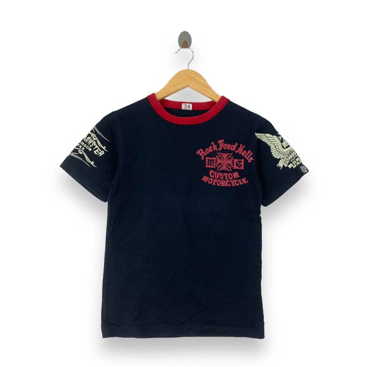 Vintage Vintage MWS ROCK FORD HELLS Motorcycle Tee Shirt Size US XS / EU 42 / 0 - 1 Thumbnail