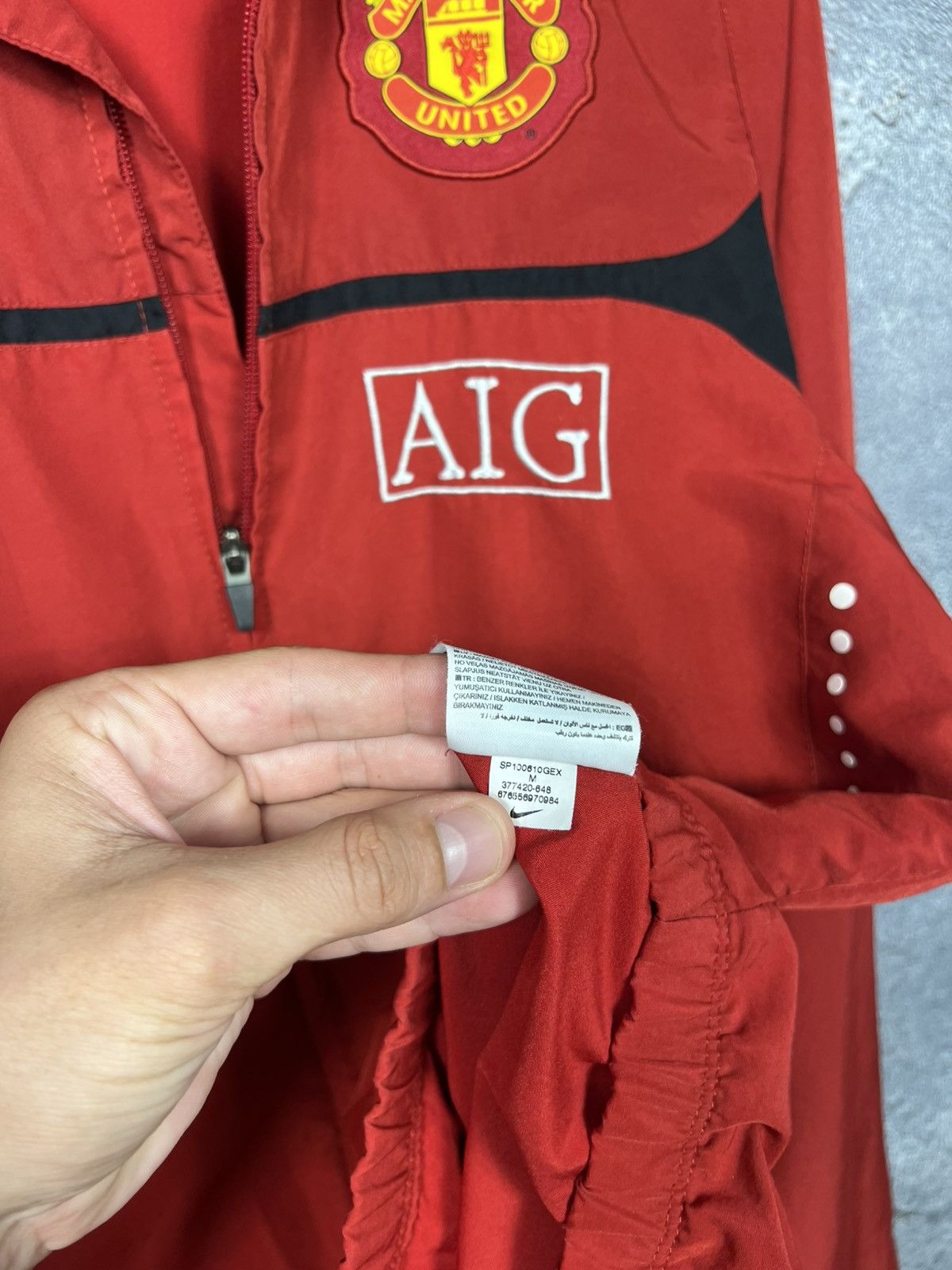 Nike Vintage 2009 Nike Manchester United Nylon Track Top Jacket Size US S / EU 44-46 / 1 - 12 Thumbnail