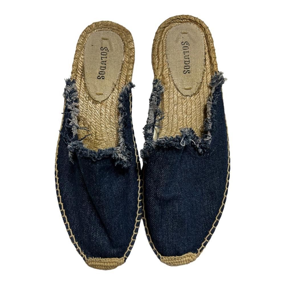Soludos Soludos | Frayed Denim Flat Mules Espadrilles Size 8 Size US 8 / IT 38 - 2 Thumbnail