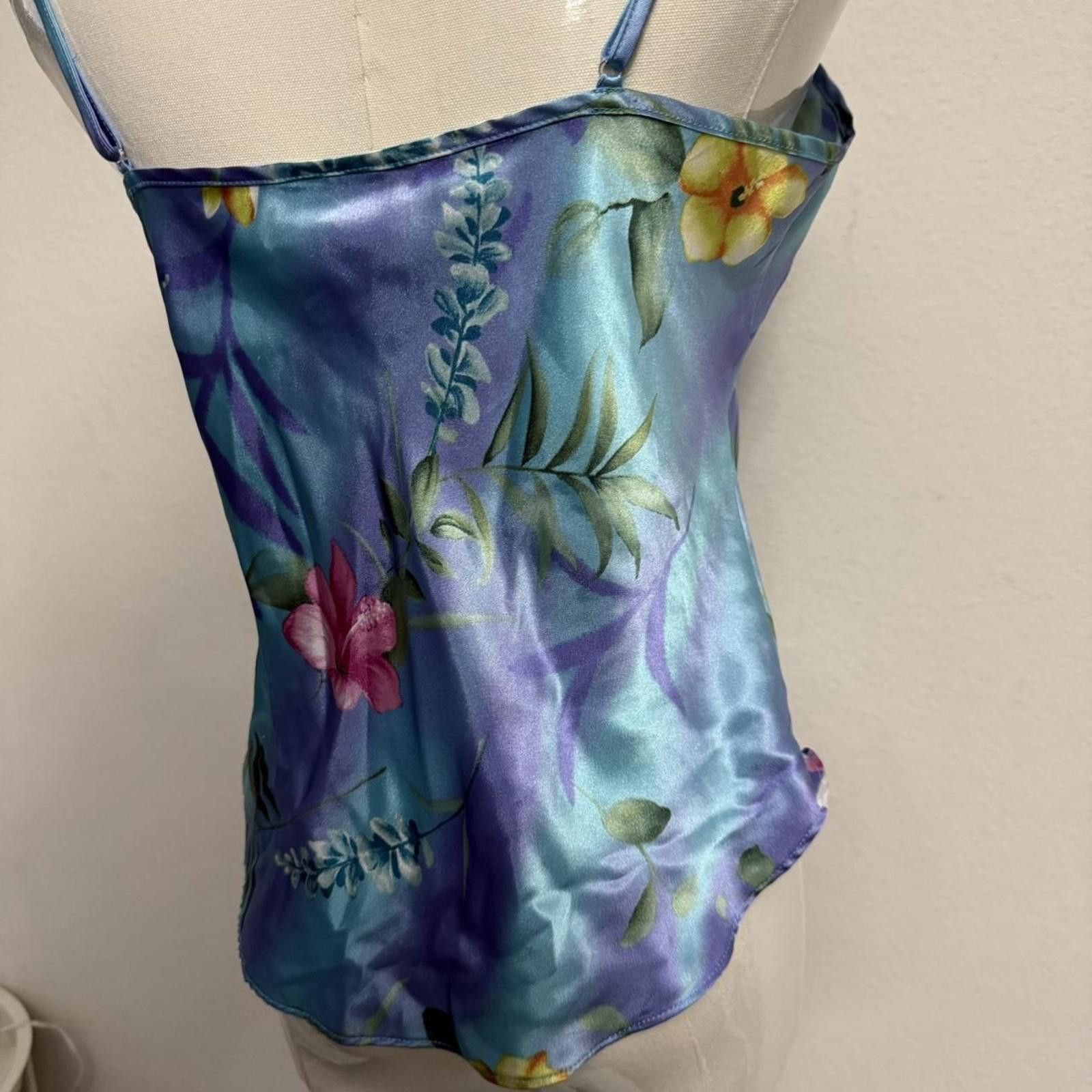 Designer Y2k fairy whimsy Blue floral silk cami top Size M / US 6-8 / IT 42-44 - 6 Thumbnail