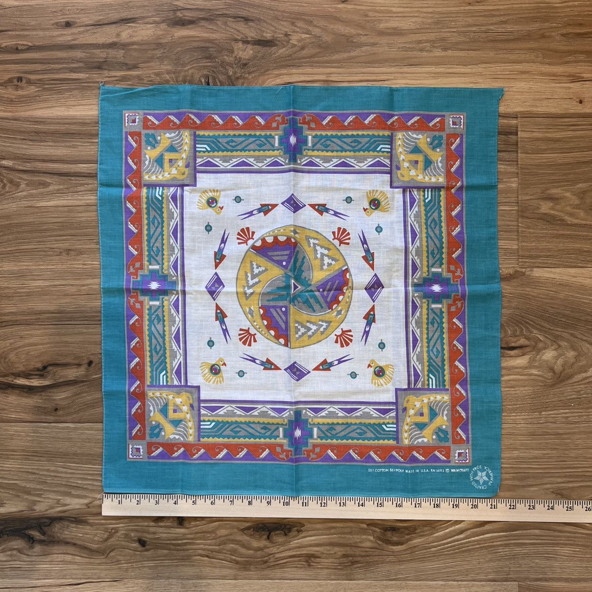 Other Vintage Native American Turquoise Handkerchief 22x21 Size ONE SIZE - 4 Thumbnail