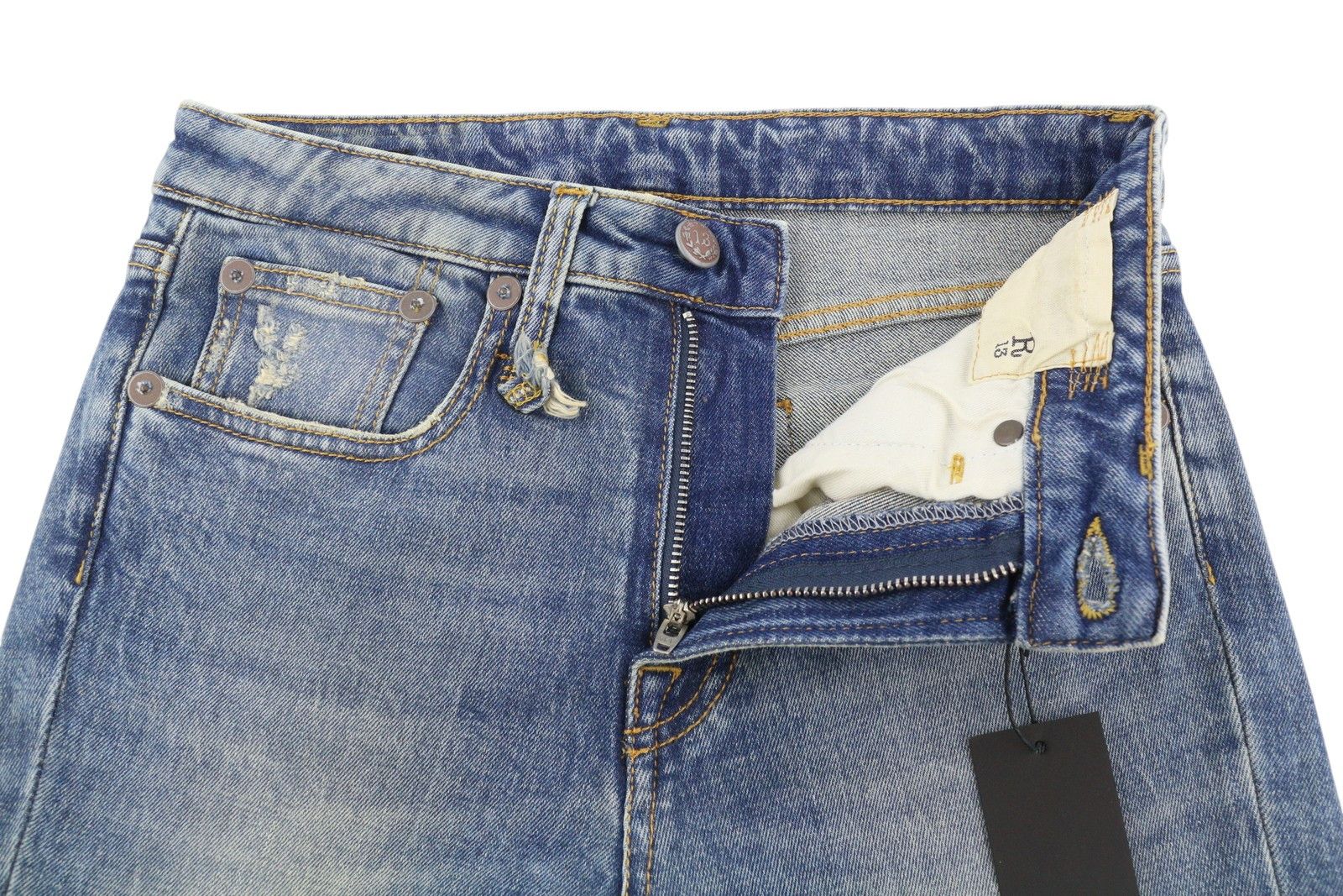R13 KICK FIT 24 Kelly Stretch Washed Faded Ankle Cropped 86331 Size 24" / US 00 / IT 34 - 5 Thumbnail
