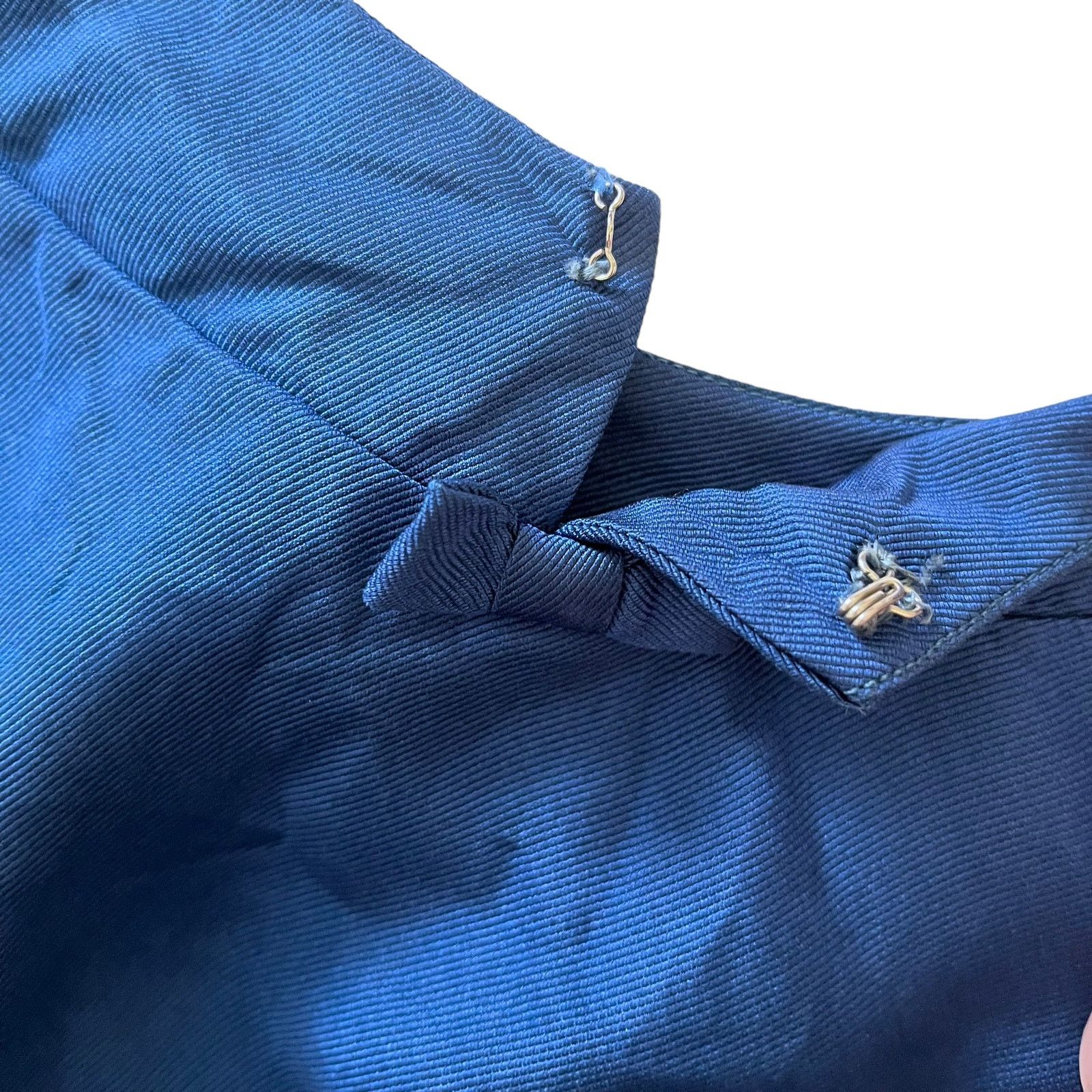Vintage Vintage Blue Grosgrain Bow Trim Scoop Neck Wiggle Dress Size S / US 4 / IT 40 - 7 Thumbnail