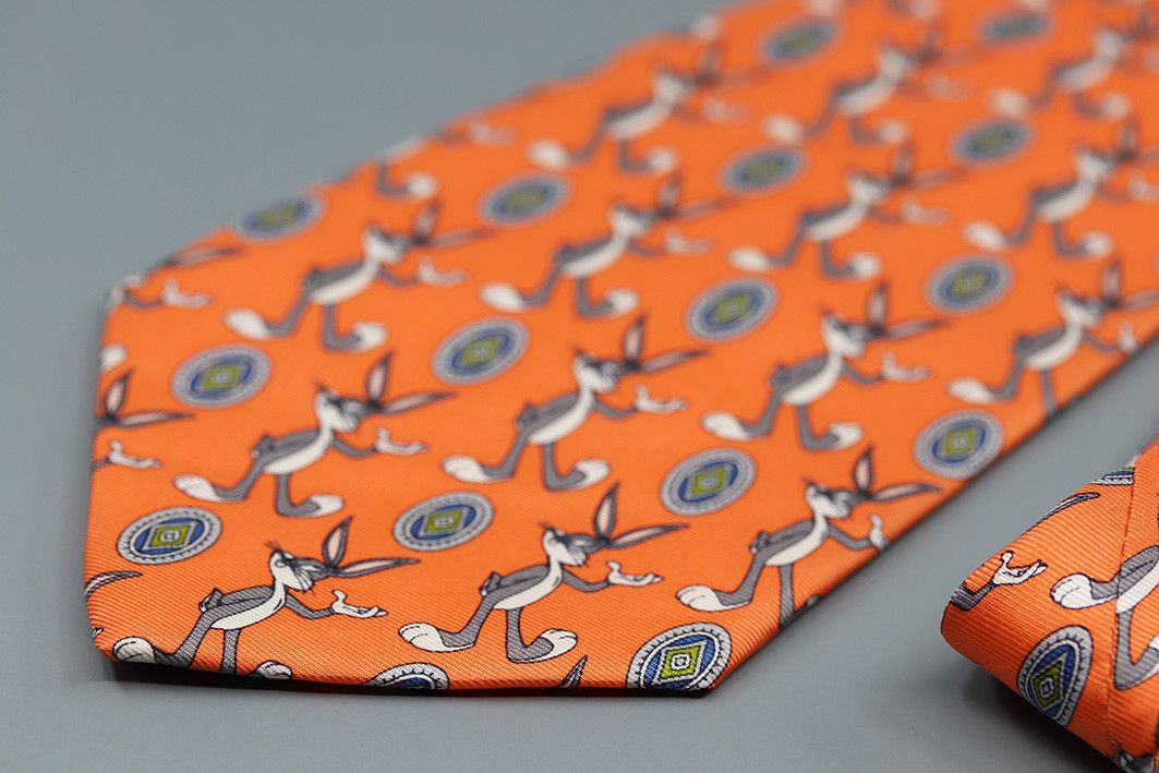 Warner Bros Vintage 1996 Looney Tunes Bugs Bunny Silk Tie Size ONE SIZE - 9 Thumbnail
