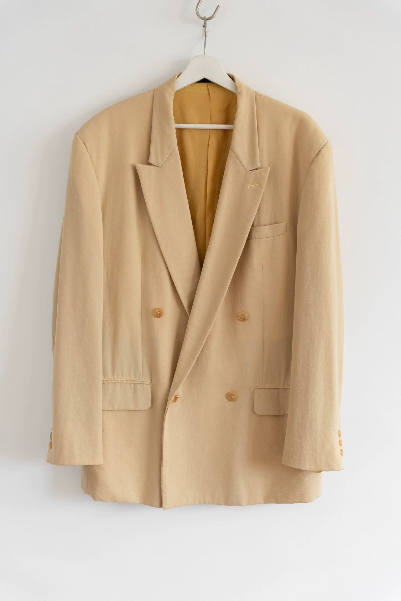 Yohji Yamamoto Yellow Double-Breasted Blazer Size US S / EU 44-46 / 1 - 1 Thumbnail