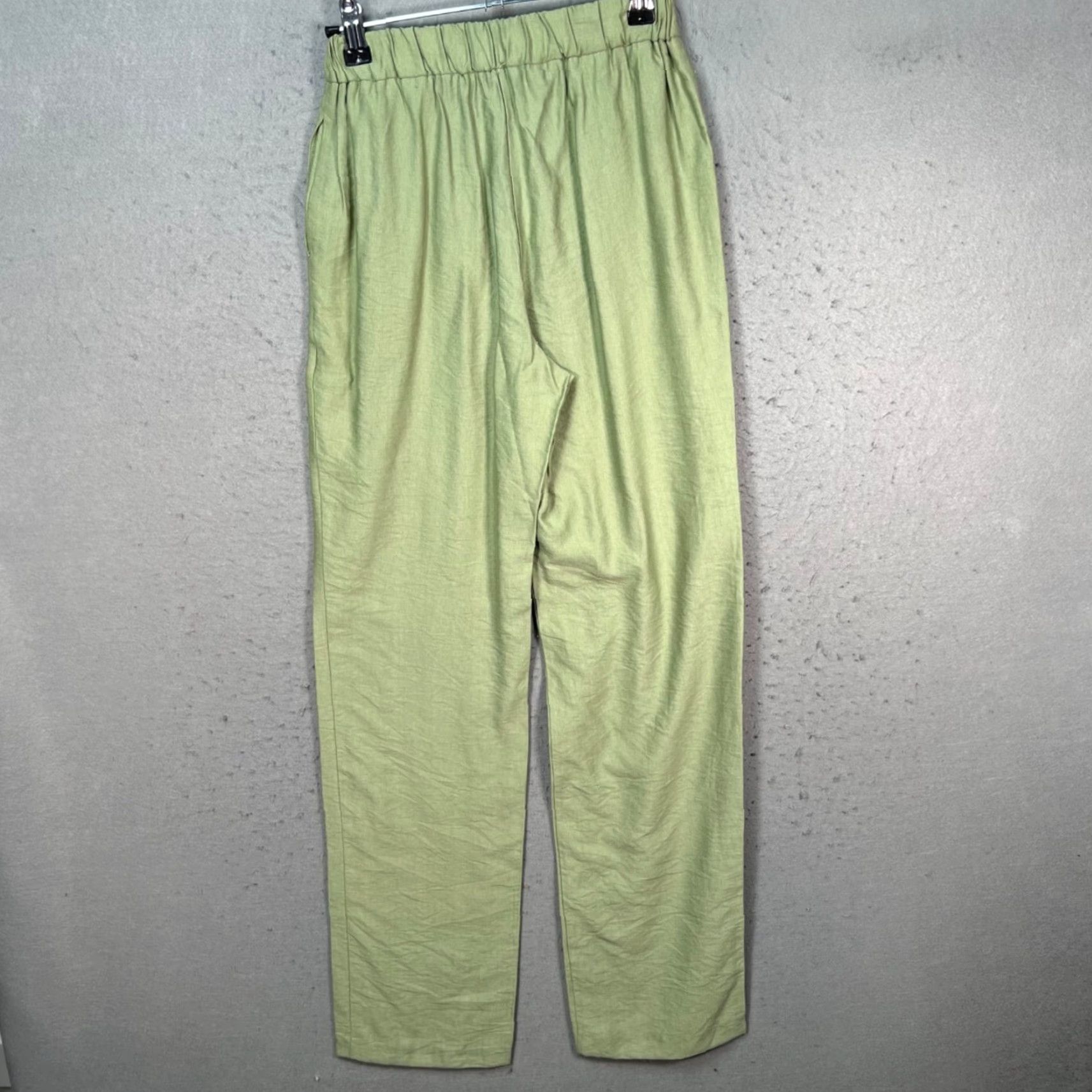 Vintage VINTAGE Naf Naf Paris Womens High-Waisted Pants 34 Green Viscose Blend Pleated 30in Ankle Womens Size 24" / US 00 / IT 34 - 2 Thumbnail