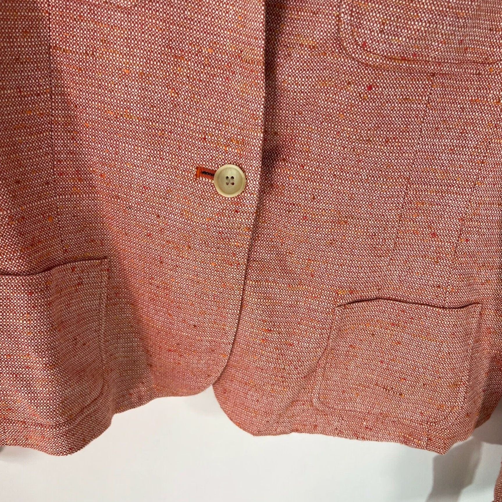 Vintage VINTAGE Valerie Stevens Womens Blazer Jacket Size 14 Long Sleeve Orange Solid Casual Autumn Winter Size XL / US 12-14 / IT 48-50 - 4 Thumbnail