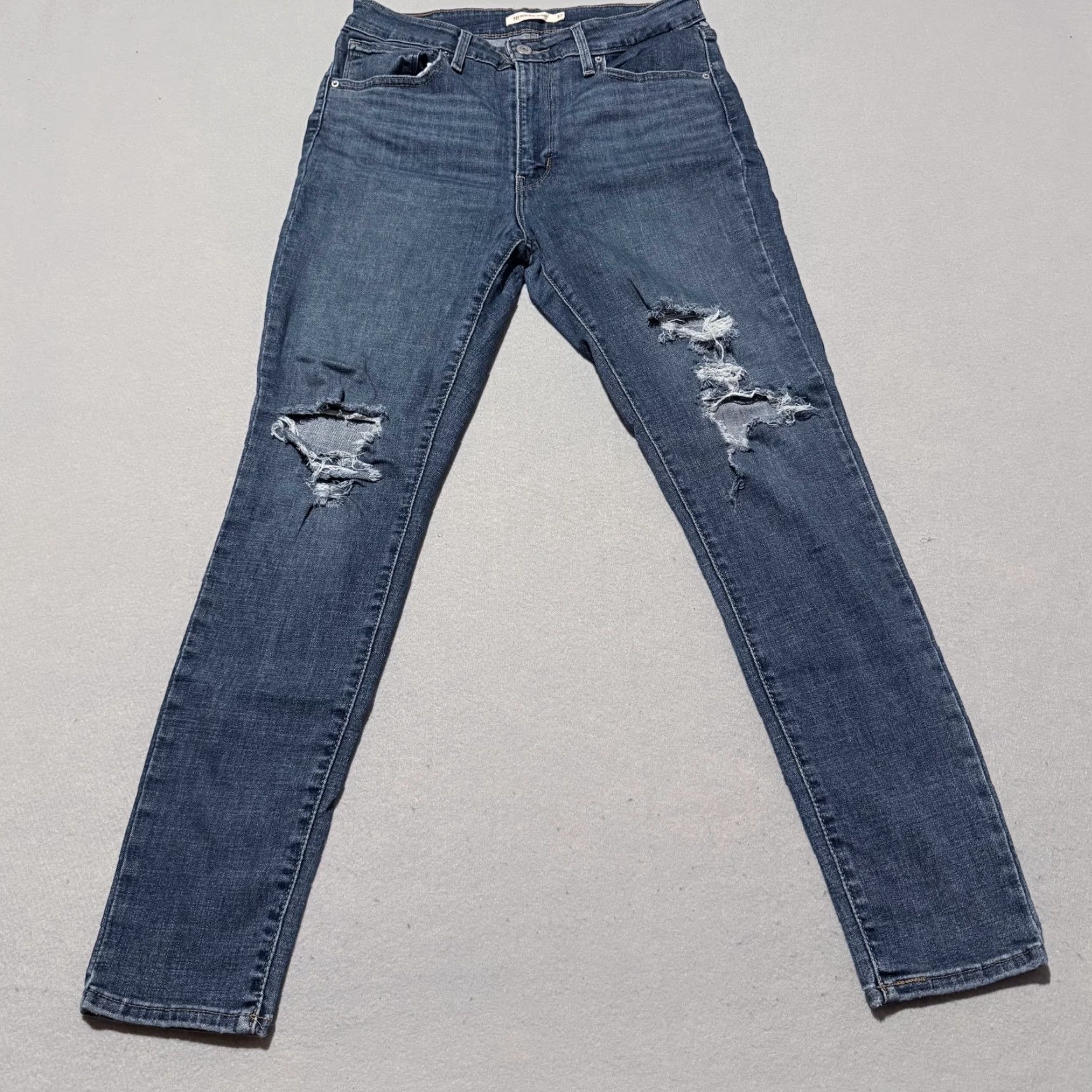 Levi's Levi's 721 High Rise Skinny Jeans Women's Blue Denim Distressed Retro - 30 Jeans Size 30" / US 8 / IT 44 - 2 Thumbnail