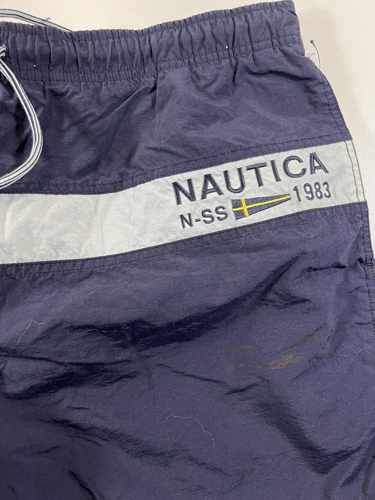 Nautica Nautica Men's Navy Swim Shorts with Yellow and White Accents Size US 34 / EU 50 - 2 Thumbnail