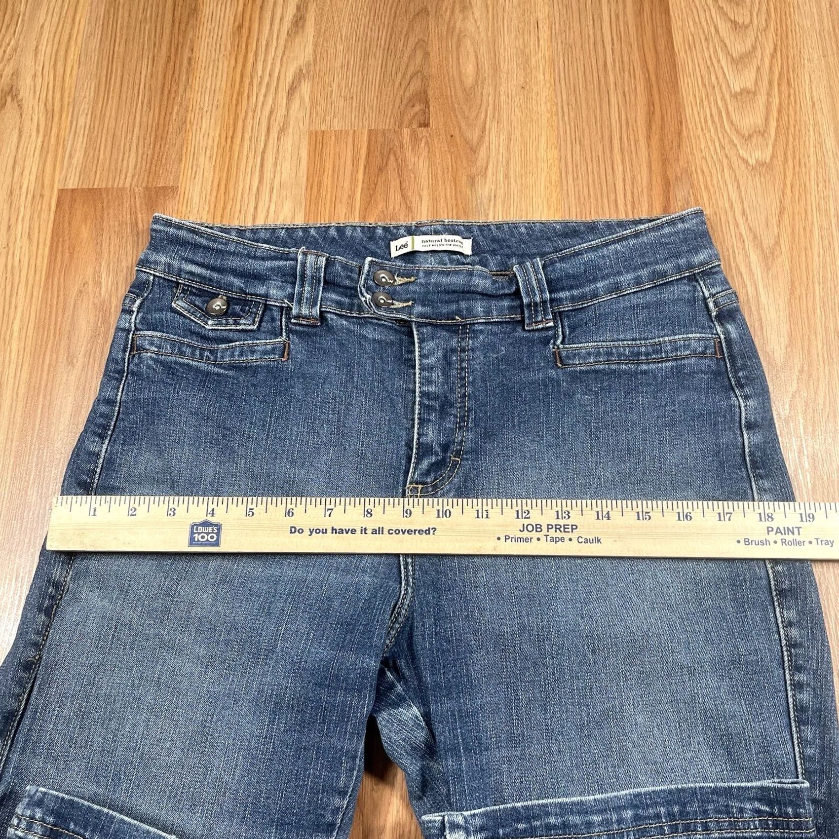 Lee Lee Jeans Womens 12 Medium Bootcut Just Below The Waist Blue Wash Denim - Vintage Condition - High Rise Size 34" / US 12 / IT 48 - 5 Thumbnail