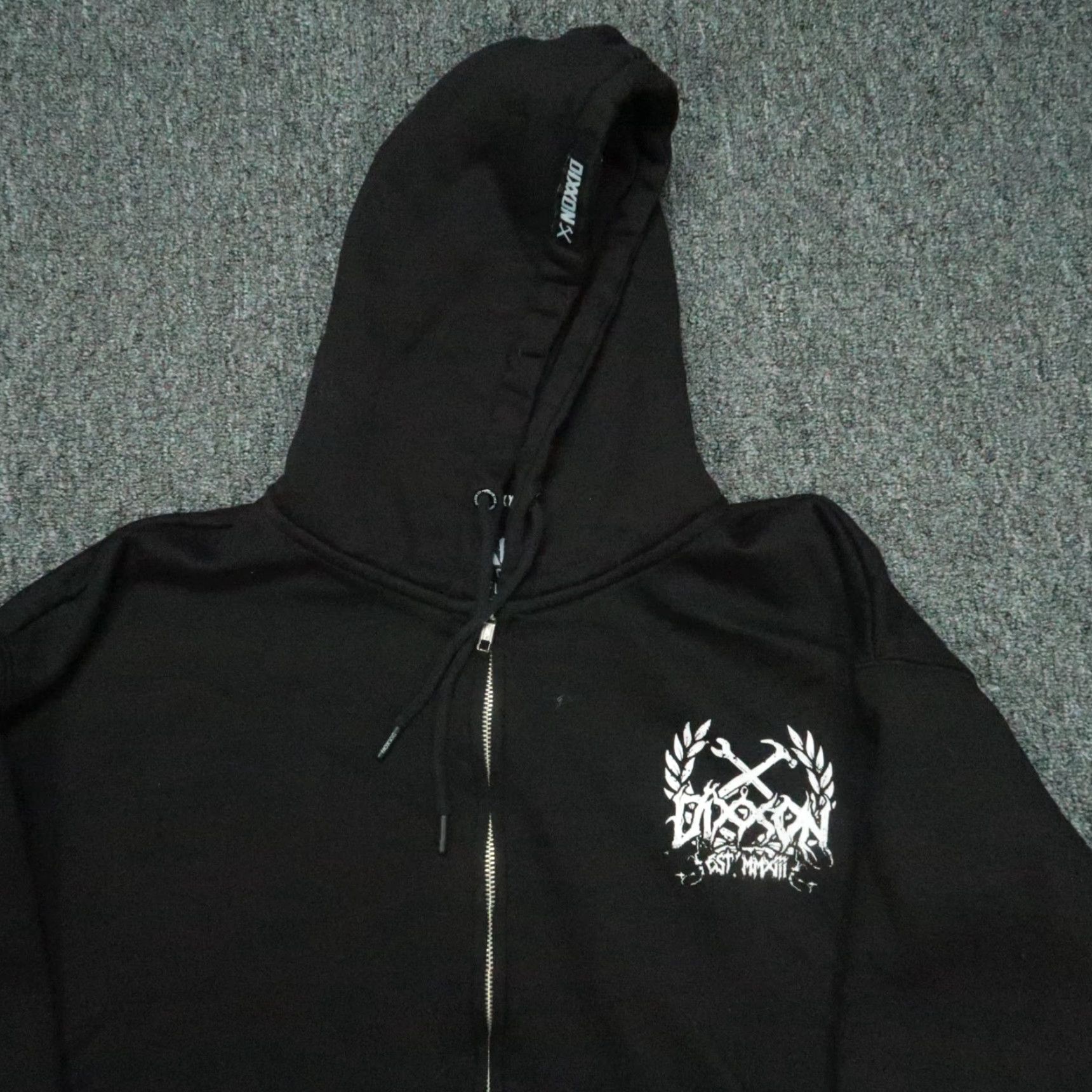 Vintage Dixxon Hoodie Men Large Black Full Zip Pockets Us Against The World Size US L / EU 52-54 / 3 - 3 Thumbnail