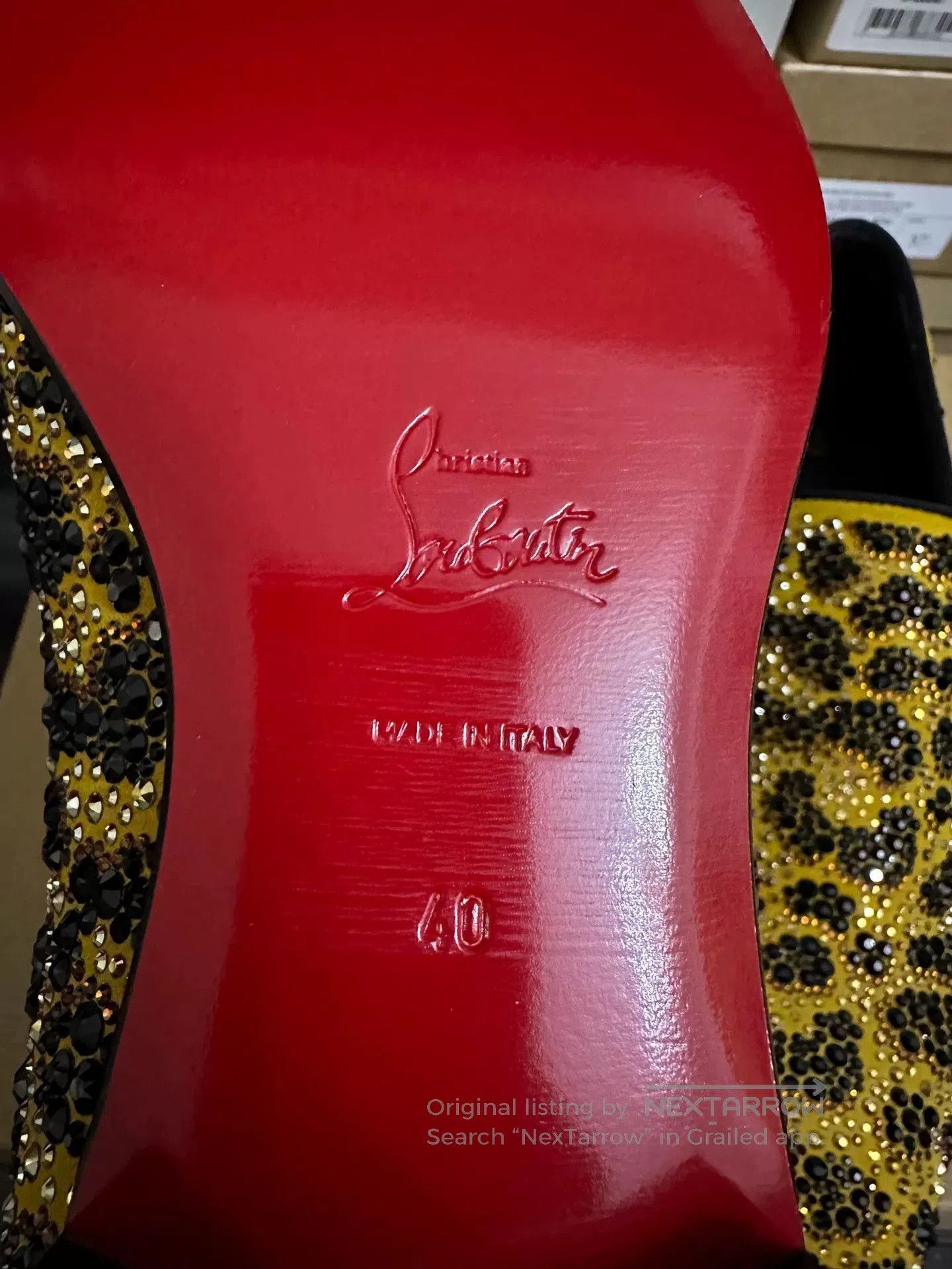 Christian Louboutin Christian Louboutin Men's Leopard Crystal Shoes. Size US 7 / EU 40 - 6 Thumbnail
