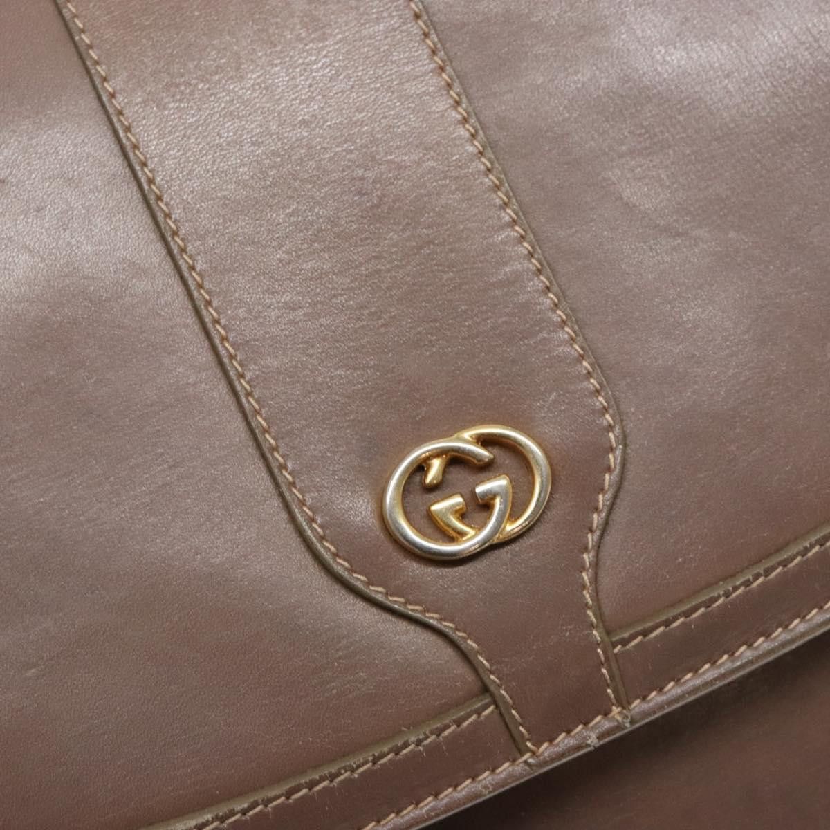 GUCCI Shoulder Bag Leather Beige Gold 001 115 001 115
