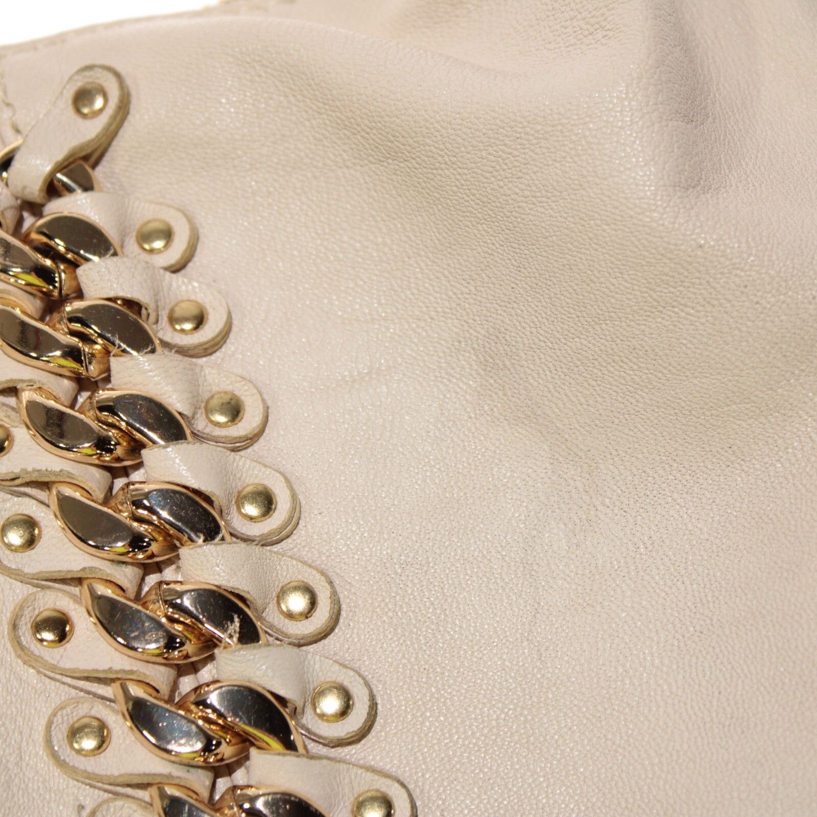 Michael Kors Michael Kors Cream Leather Shoulder Bag with Gold Accents Size ONE SIZE - 6 Thumbnail