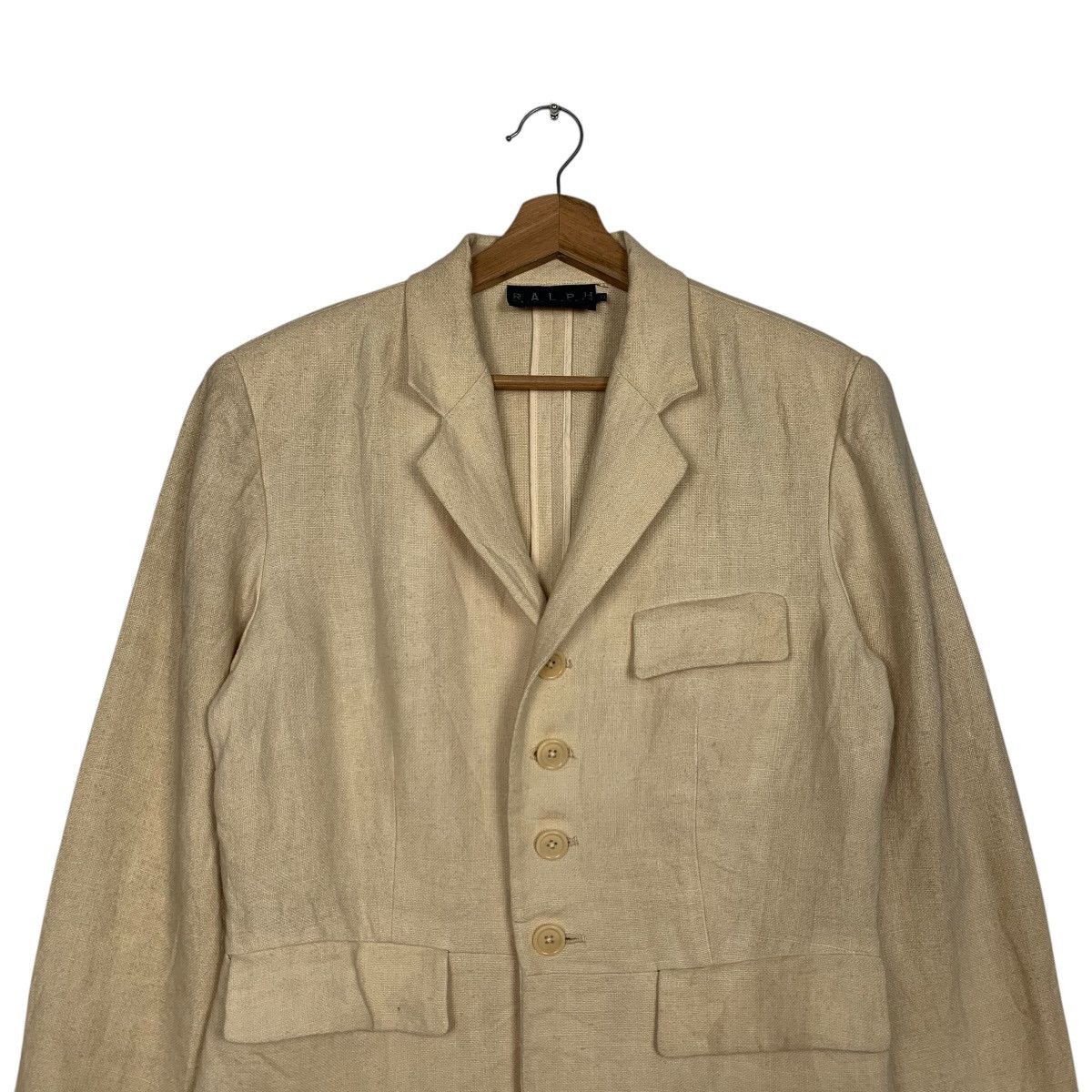 Ralph Lauren Vintage RALPH LAUREN Single Breasted Linen Jacket #2762-C124 Size M / US 6-8 / IT 42-44 - 2 Thumbnail