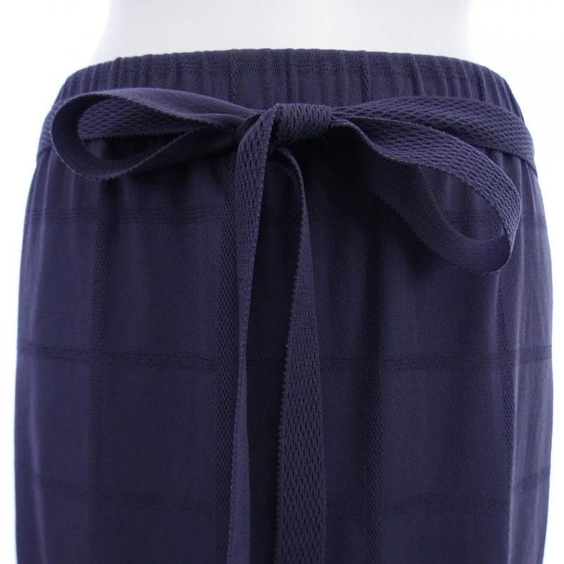 Issey Miyake Issey Miyake size:3 Deep blue elastic lace-up long dress Size 31" - 3 Thumbnail