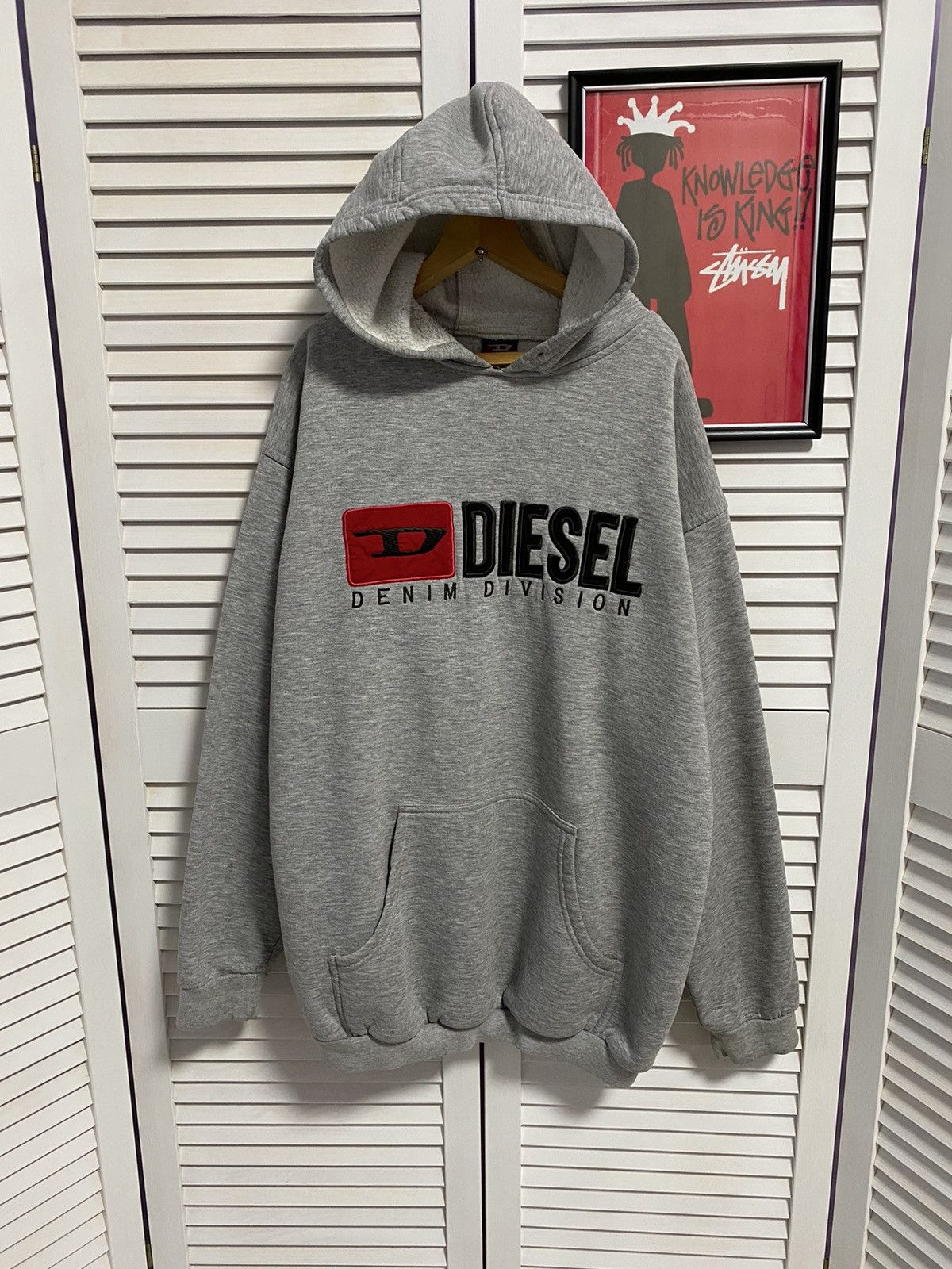 Diesel × Vintage Vintage 00s Hoodie Diesel Denim Devision Oversized Boxy Fit Size US XL / EU 56 / 4 - 1 Thumbnail