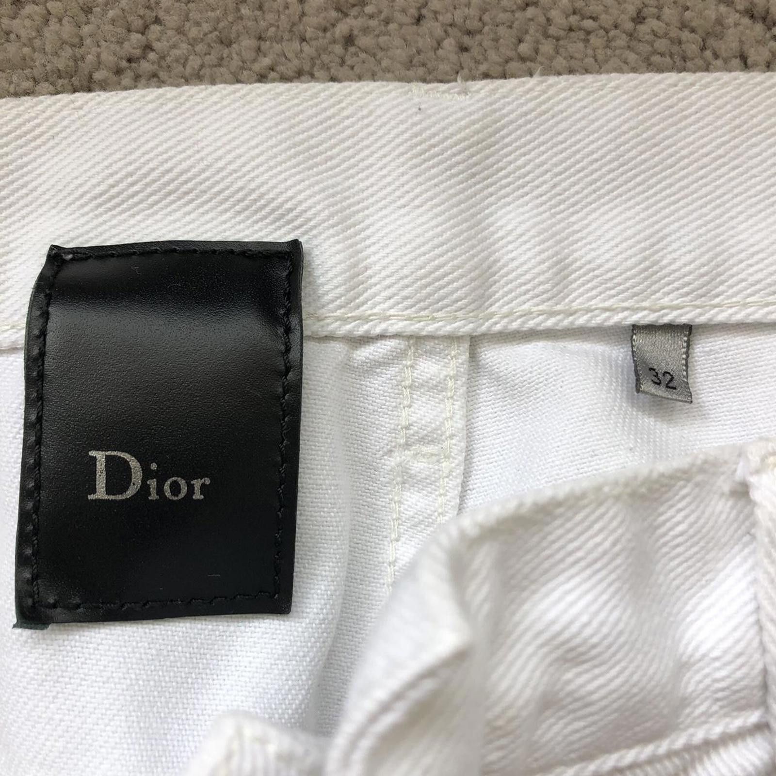 Dior Dior Homme White Raw Hem Denim Jeans Size US 32 / EU 48 - 2 Thumbnail