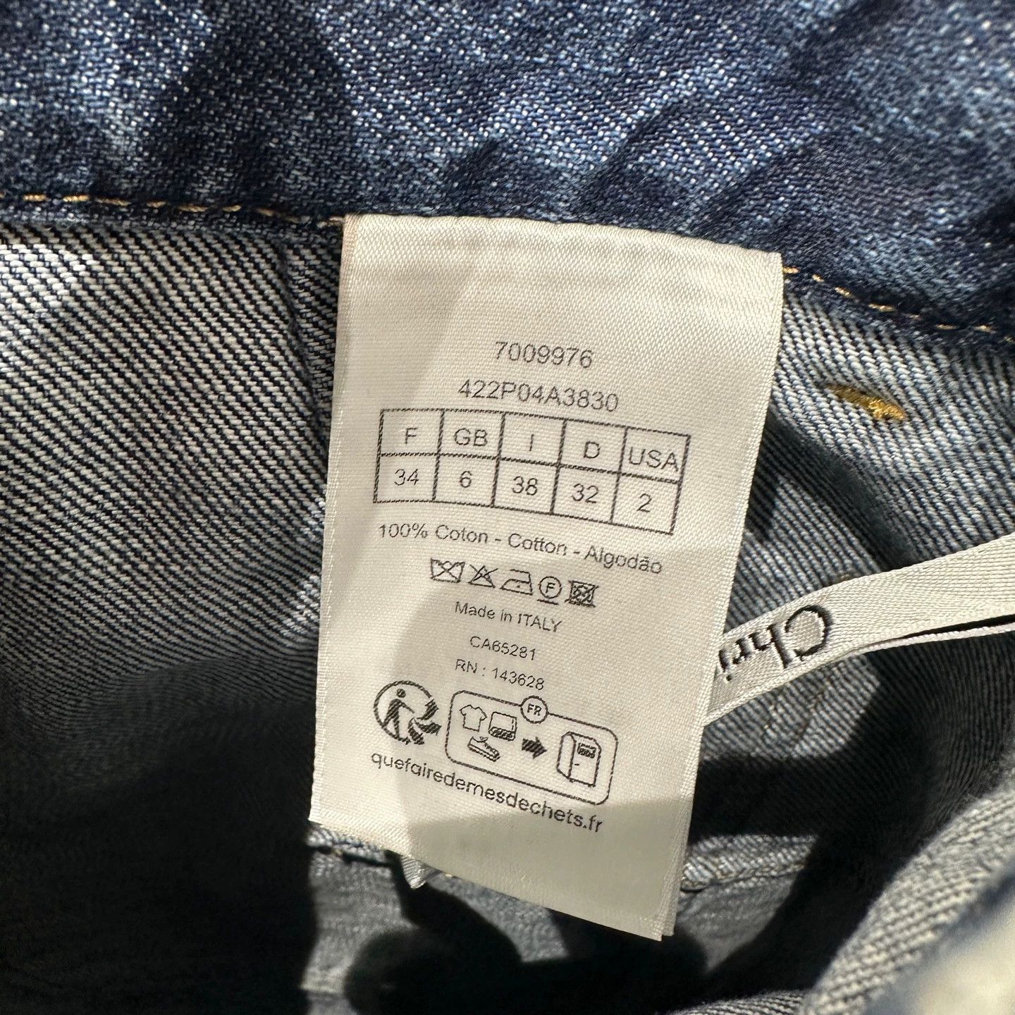 Dior Dior mar382 slogan leather tag wide leg jeans 34 Size 25" / US 0 / IT 36 - 4 Thumbnail