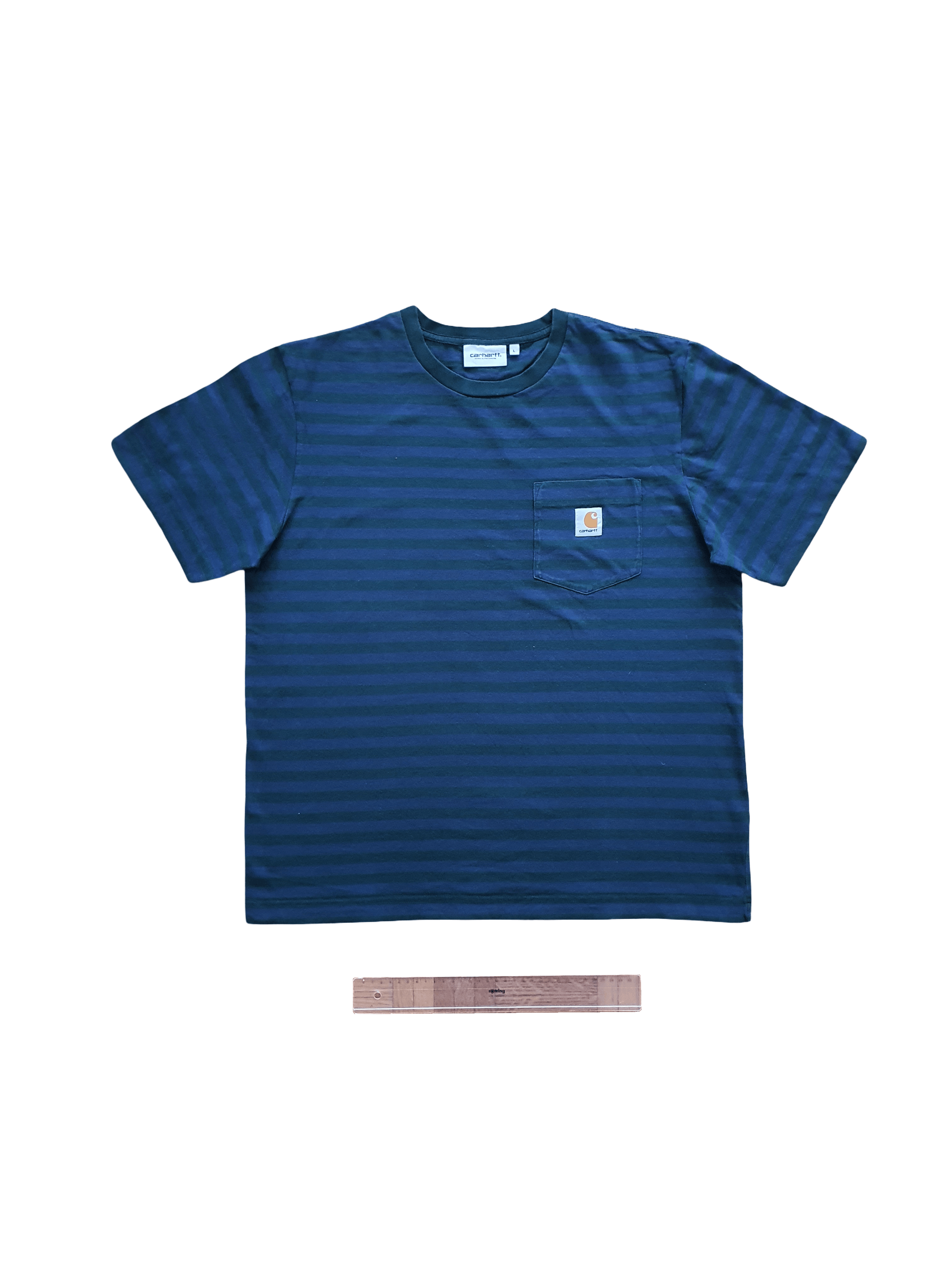 Carhartt Wip Short Sleeve Striped T-Shirt w Pocket - Mod: PARKER POCKET Size US L / EU 52-54 / 3 - 1 Thumbnail