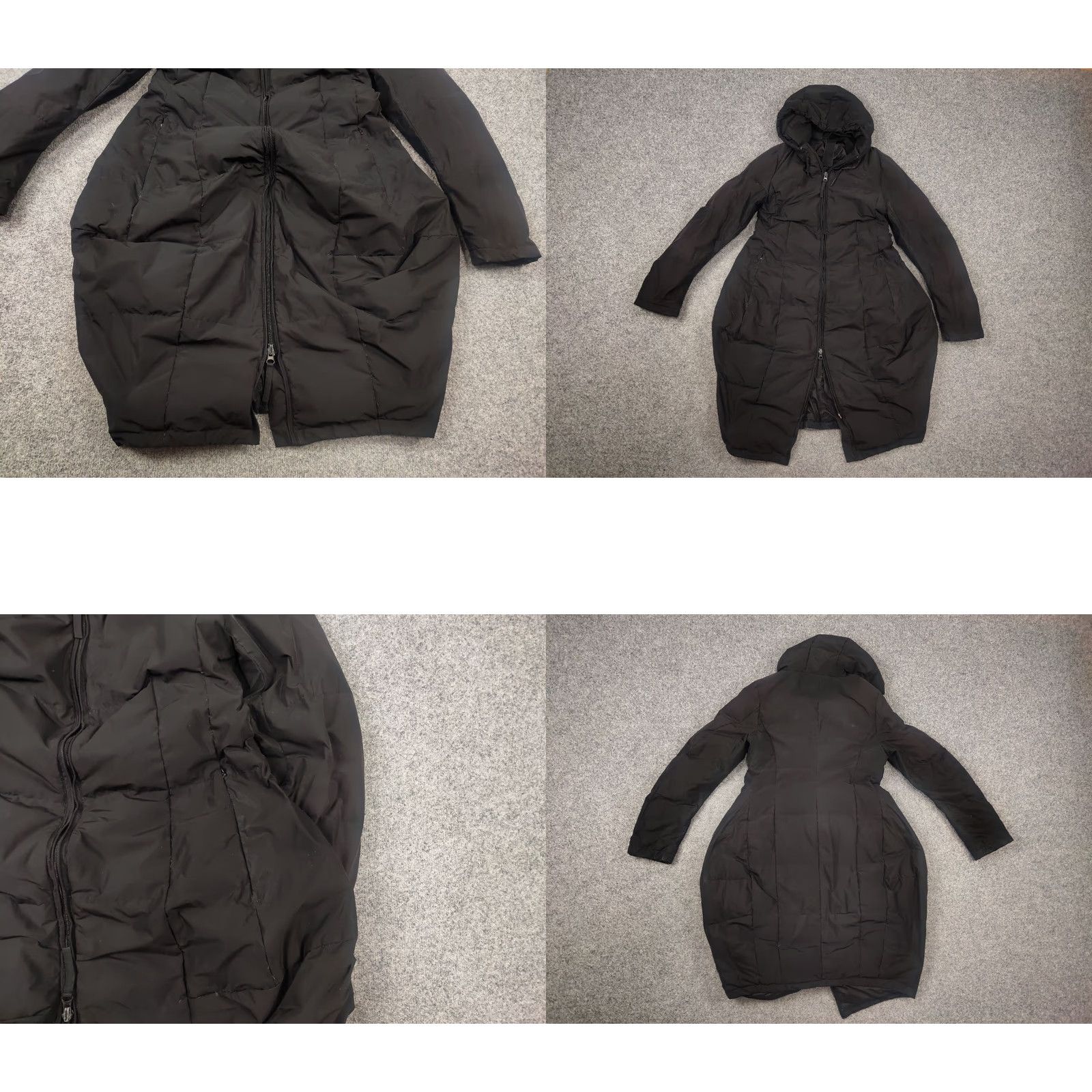 Vintage Rundholz black label Avantgarde Black long quilted down Zip Hooded jacket Women S Black Down Jacket Size S / US 4 / IT 40 - 8 Thumbnail