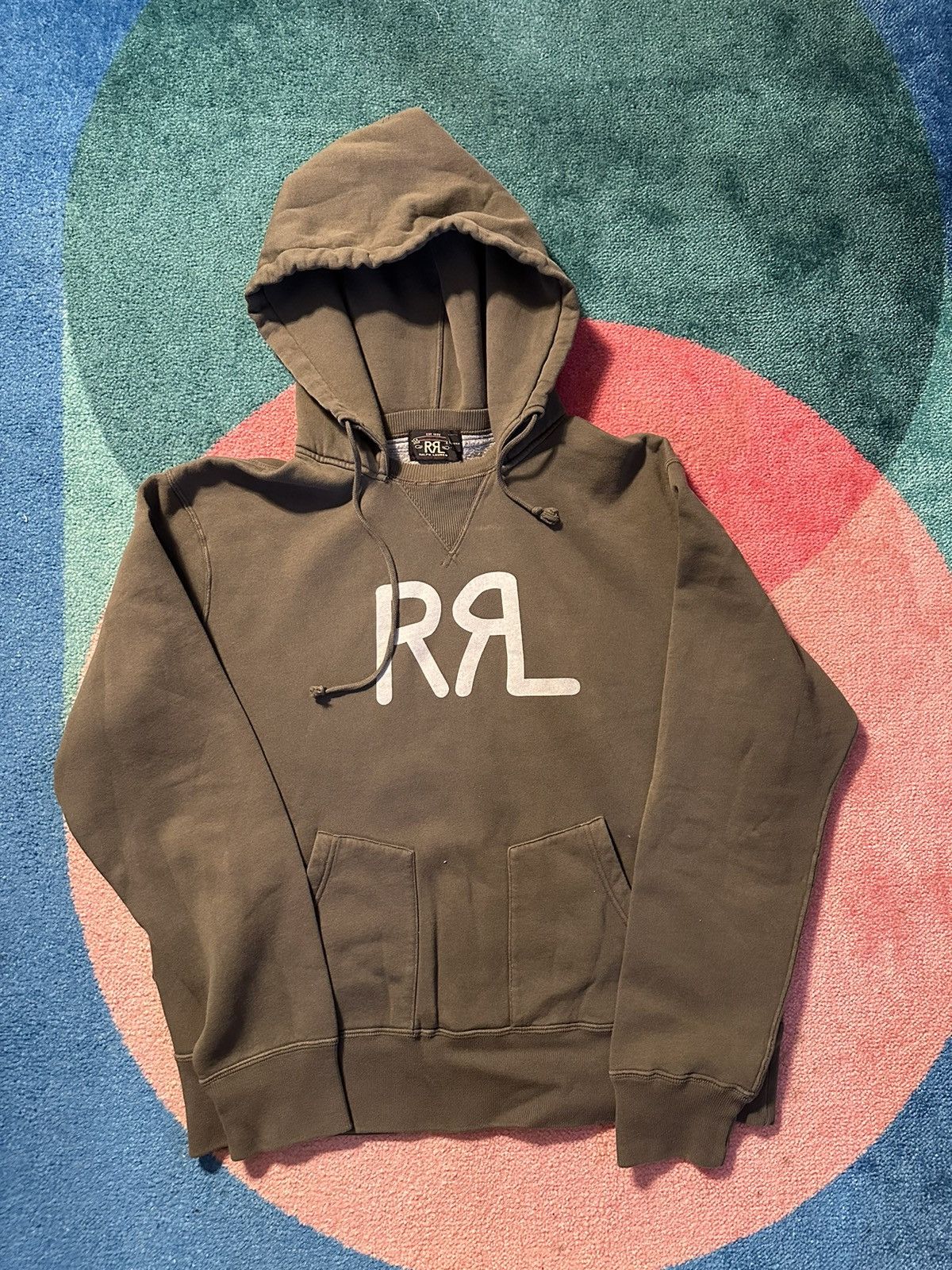 Rrl logo fleece hoodie hotsell