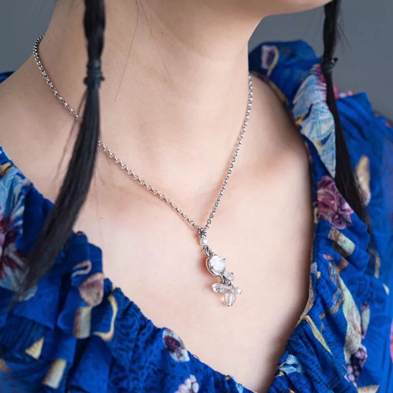 Kenzo KENZO Silver flower crystal ball necklace vintage Size ONE SIZE - 2 Thumbnail