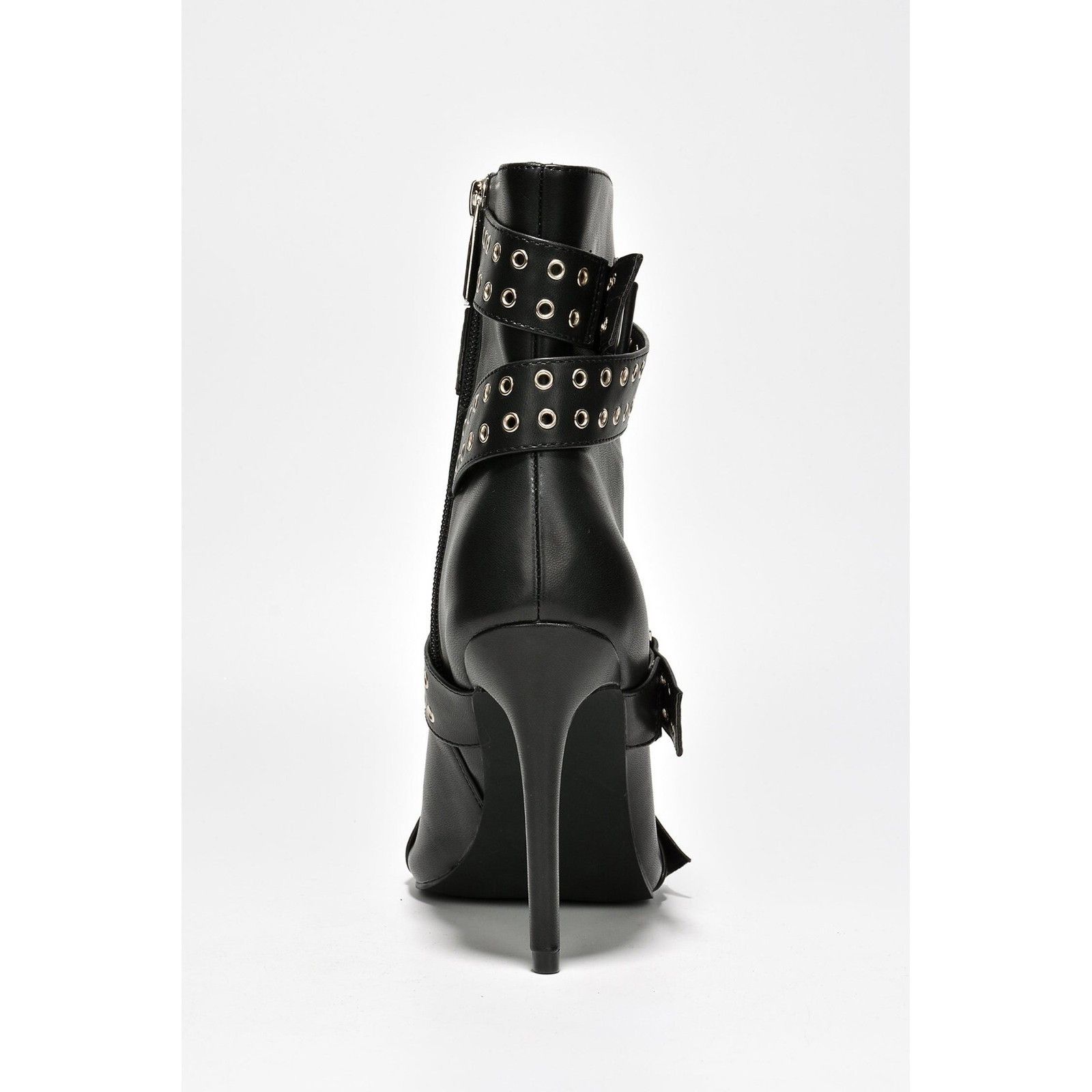Other Slay Belt Strap Open Toe Ankle Boots Sexy Stiletto Heels Bla Size US 8 / IT 38 - 2 Thumbnail