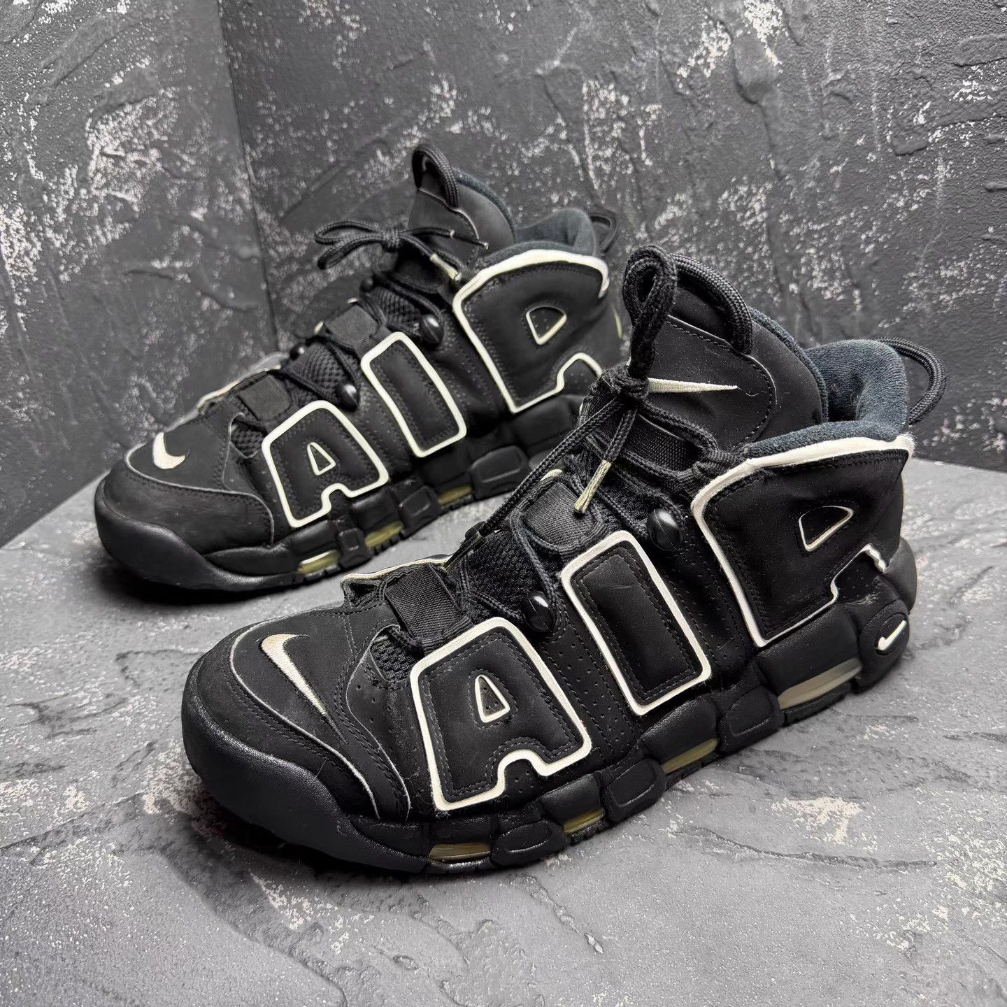 Nike Nike Air More Uptempo Black & White Q10 Size US 10 / EU 43 - 1 Thumbnail