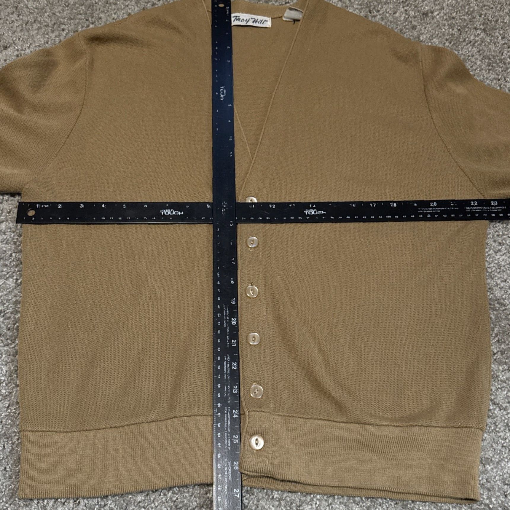 Vintage VINTAGE Troy Hill Cardigan Sweater Mens Large Beige Acrylic Knit 1970s Size US L / EU 52-54 / 3 - 5 Thumbnail