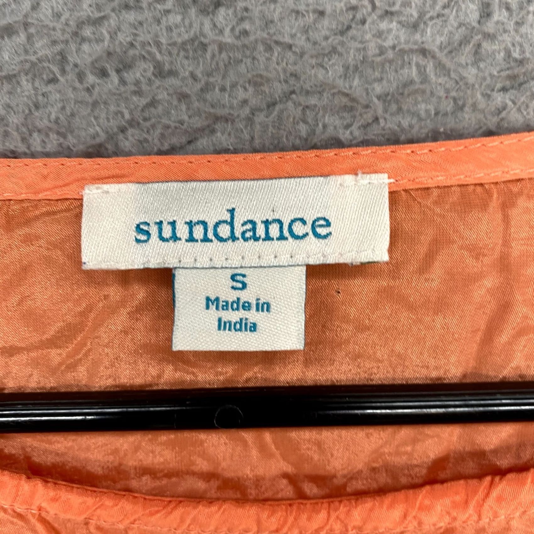 Vintage Sundance Boho Tassel Shift Dress Womens Small Embroidered Beach Resortwear Orange Viscose Summer Casual Size S / US 4 / IT 40 - 5 Thumbnail