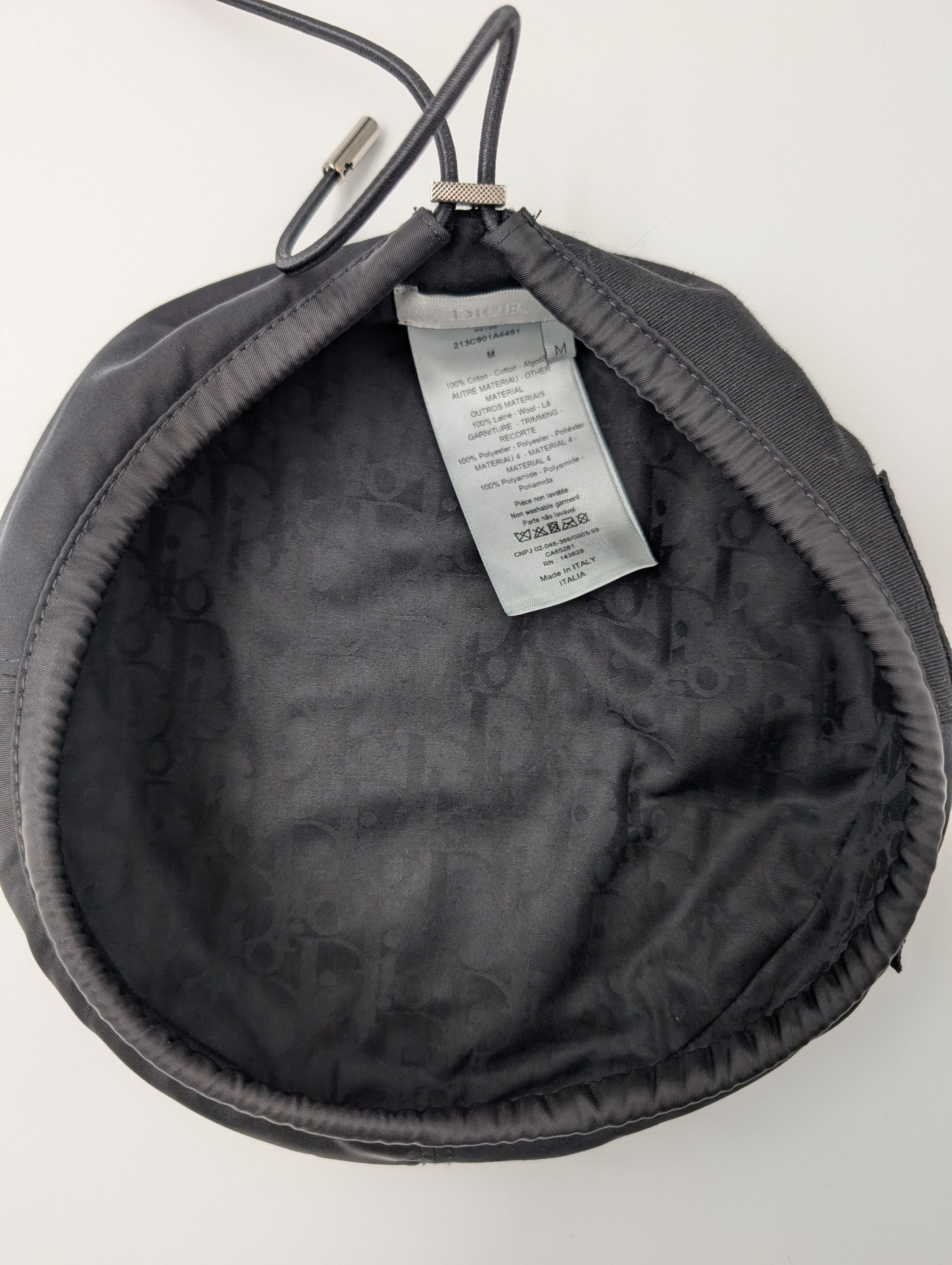 Dior × Sacai Black Beret With Drawstring Size ONE SIZE - 10 Thumbnail
