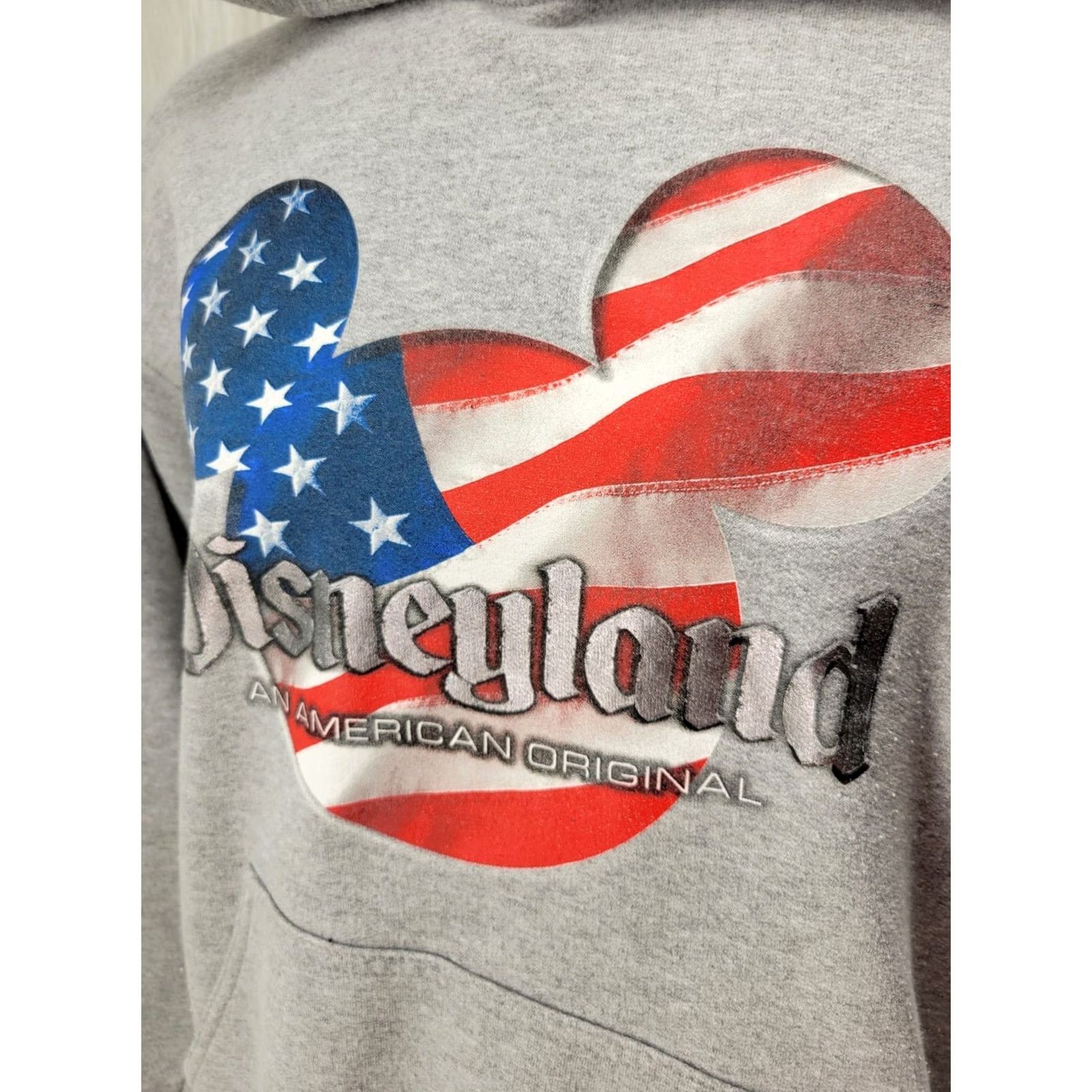 Disney Disneyland Resort Mickey Mouse Hoodie Sweatshirt Gray Men’s Large Size Cotton Blend Crew Neck Fleece Logo Disney Theme Unisex Adults Size US L / EU 52-54 / 3 - 3 Thumbnail