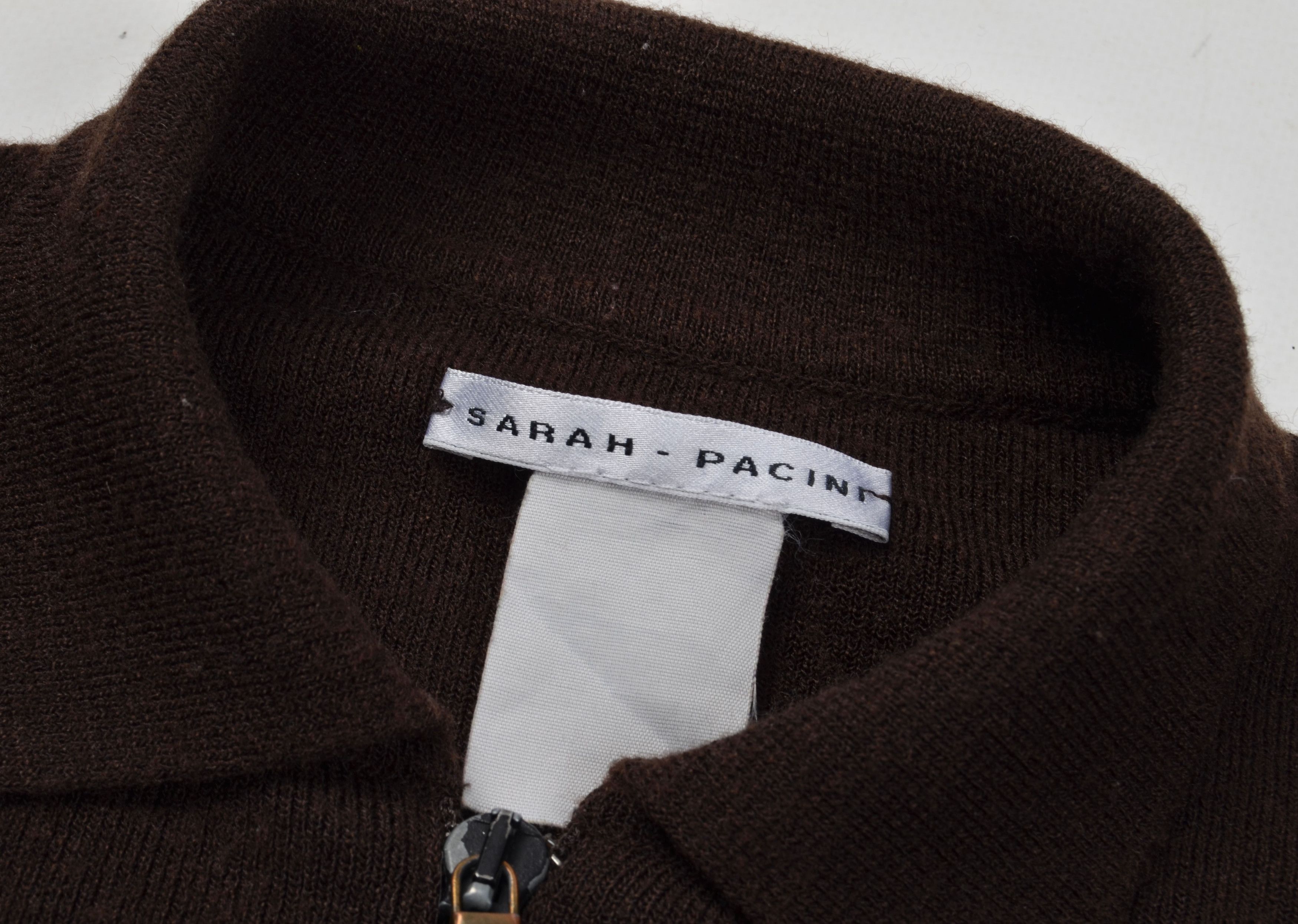 Designer × Sarah Pacini × Vintage Vintage Sarah Pacini Y2K Cropped Wool Blend Zip Jumper Size S / US 4 / IT 40 - 8 Thumbnail