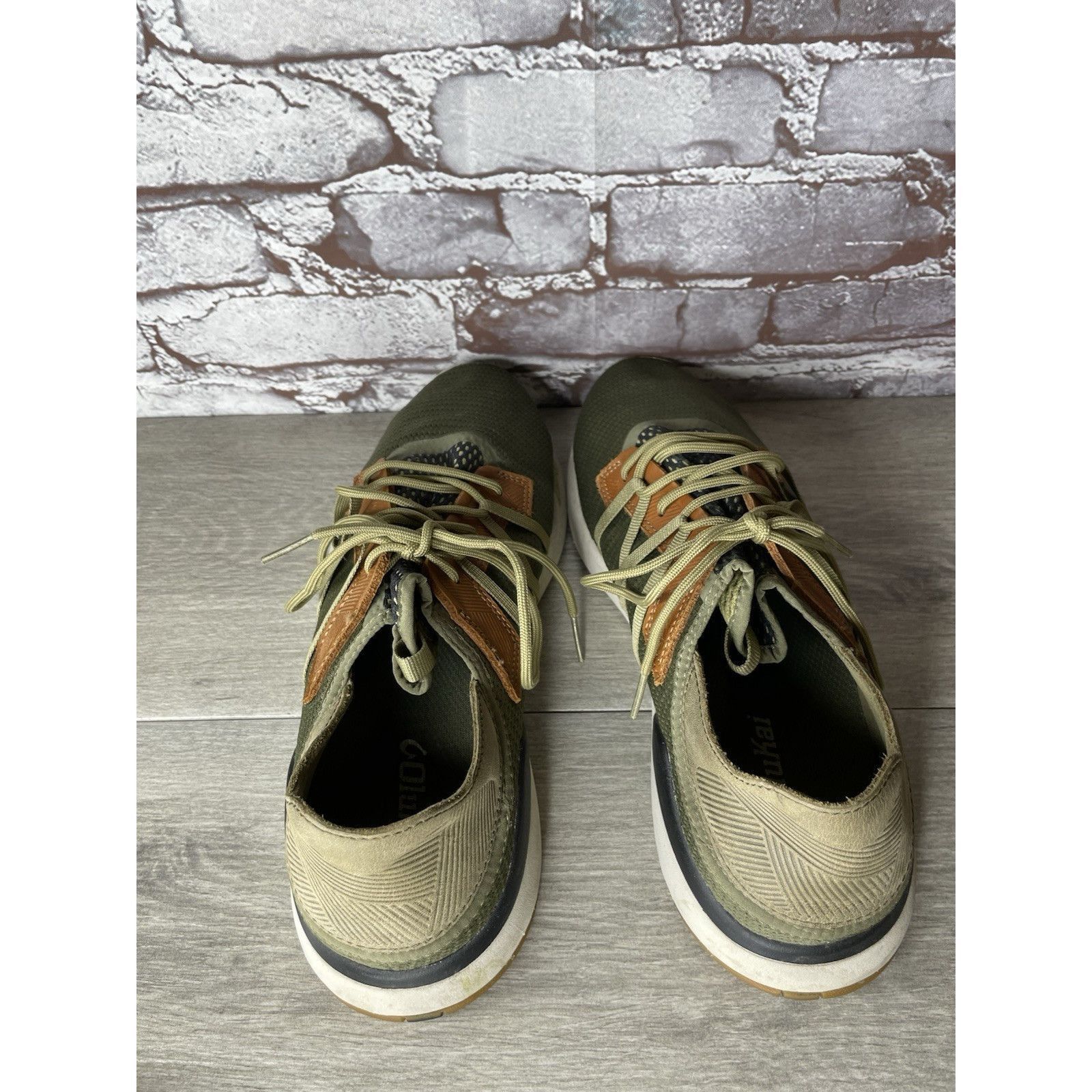 Olukai Olukai Mio Li Green Synthetic Brown Lace Up Sneaker Shoes Me Size US 11 / EU 44 - 5 Thumbnail