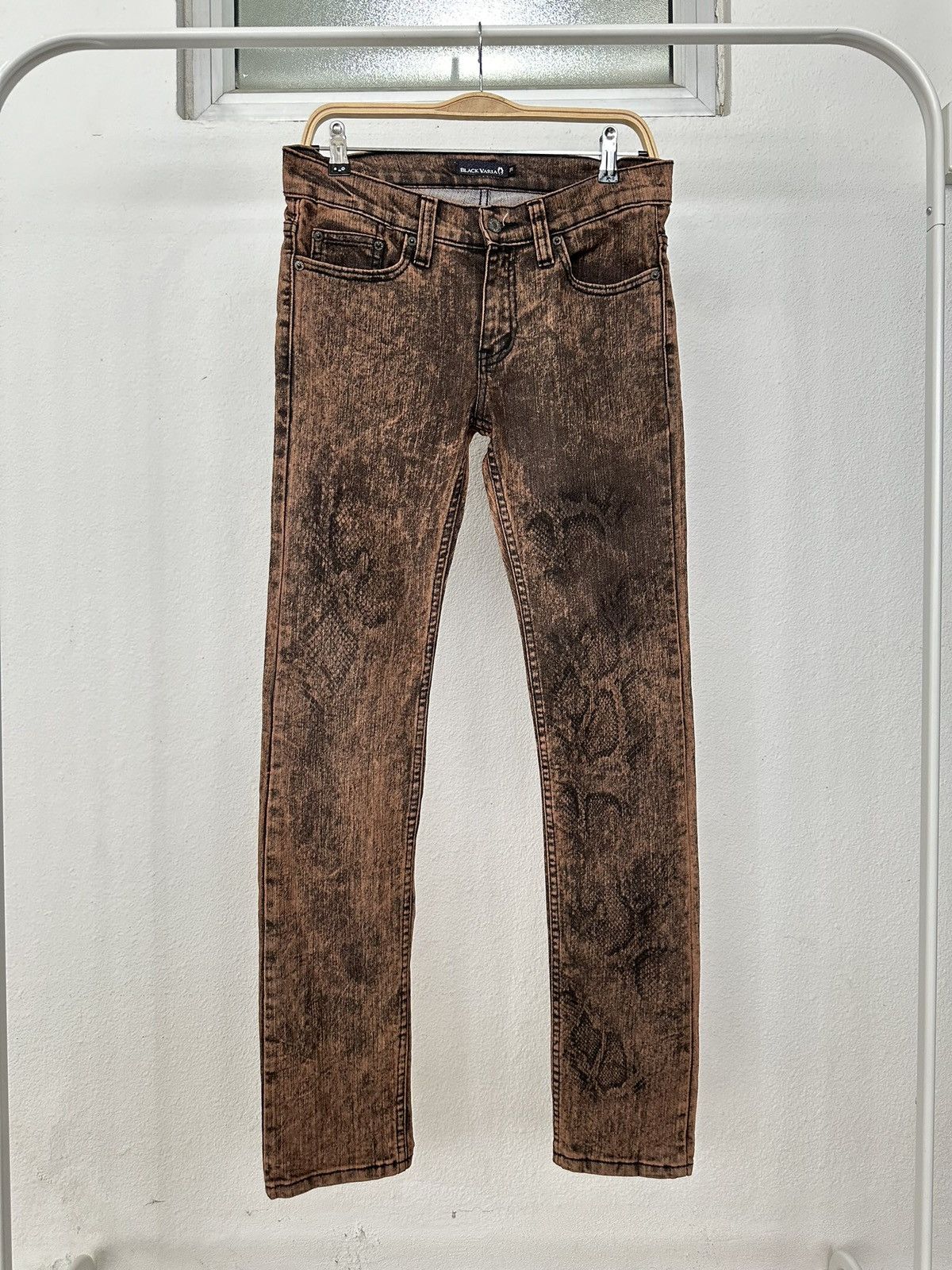 If Six Was Nine Y2k Black Varia mudmax snakeskin goth denim Size US 30 / EU 46 - 14 Thumbnail