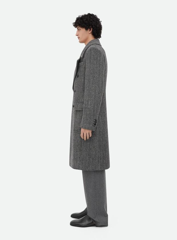 Bottega Veneta o1bcso1str0226 Melange Wool Coat in Gray Size US S / EU 44-46 / 1 - 3 Thumbnail