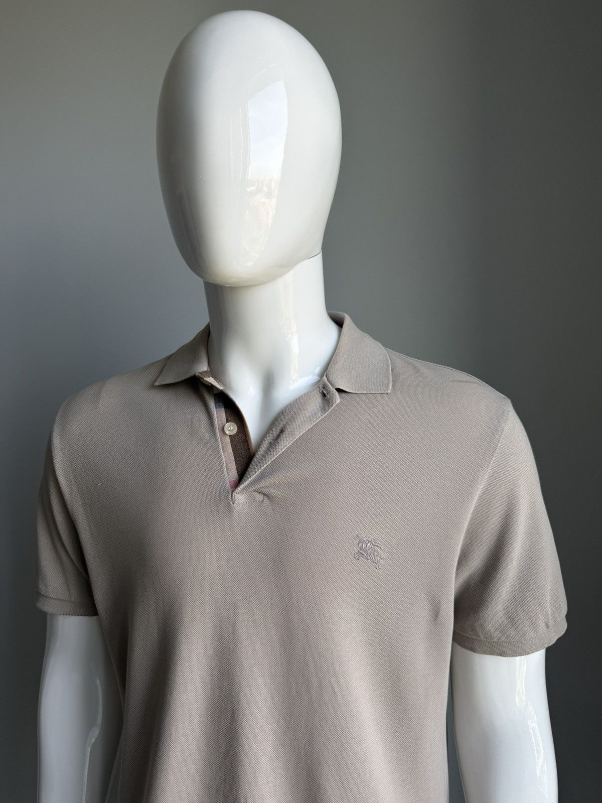 Burberry Burberry Label Men Embroidery Logo Polo Tee Gray Size US L / EU 52-54 / 3 - 1 Thumbnail